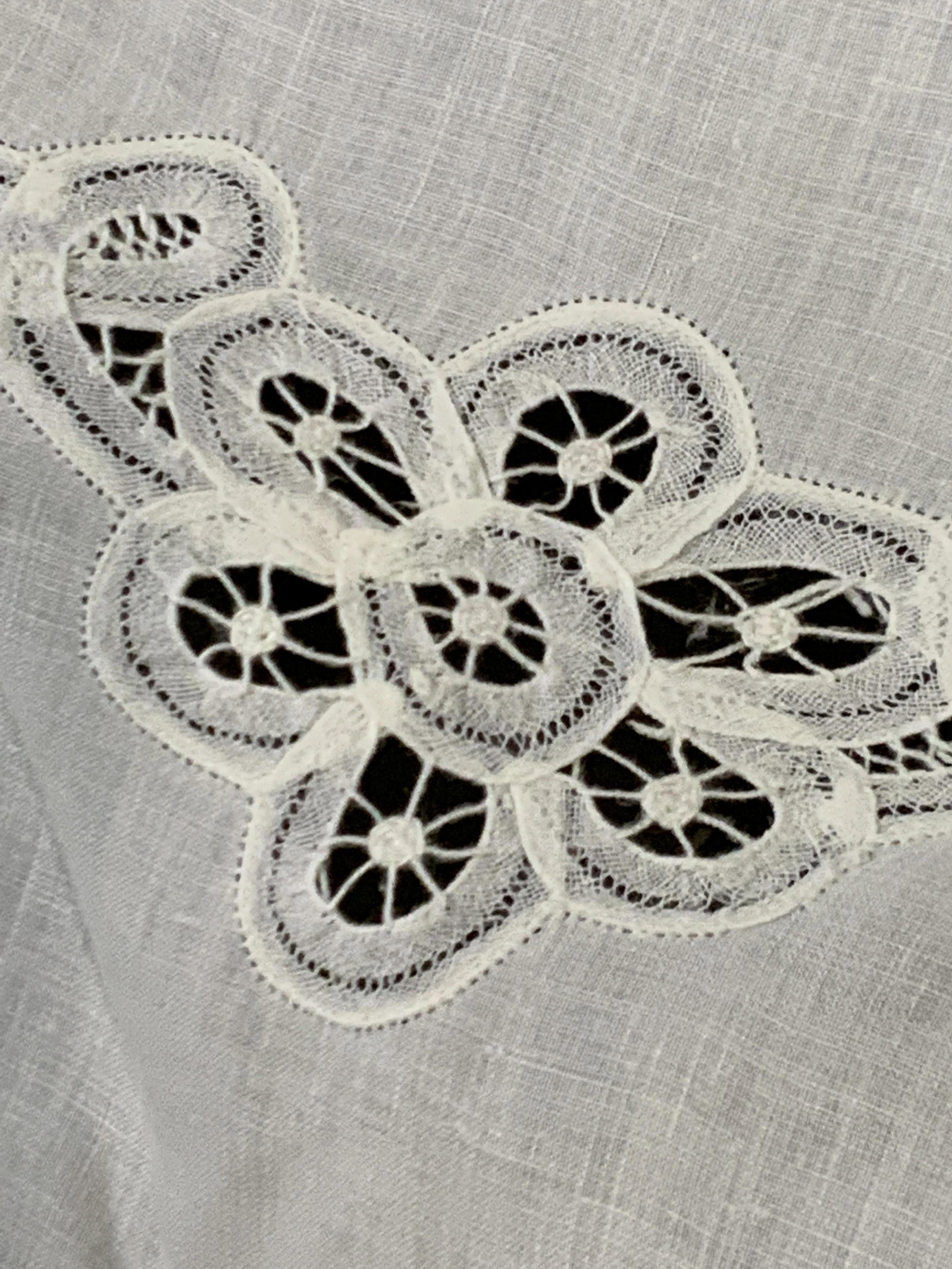 Lot 15 Vintage White Table Linens, New in Package: 15 vintage table linens. White with embroidered & pierced linen designs. 8 pieces are still in original packing, unopened. Packaging reads: Keepsake. 8 PCs. Place Set. Hand Embroidered, All Pure Linen