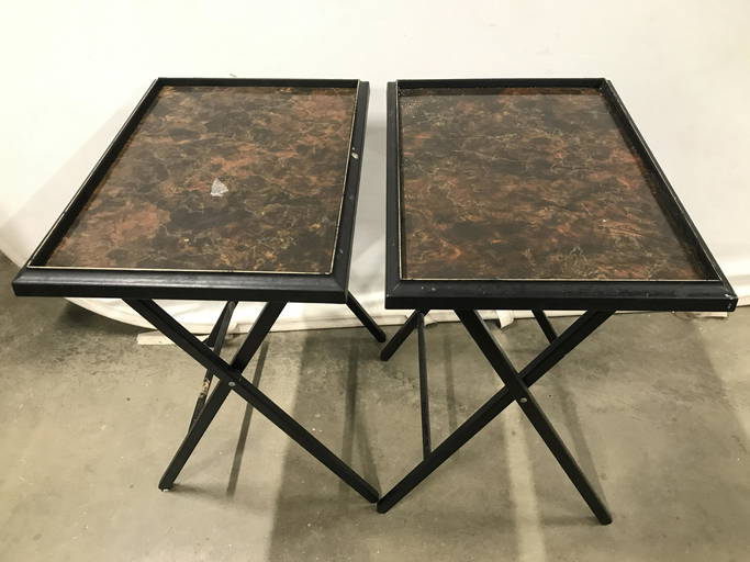 Pair Vintage Folding TV Tray Tables Jan 20, 2021 The Benefit Shop
