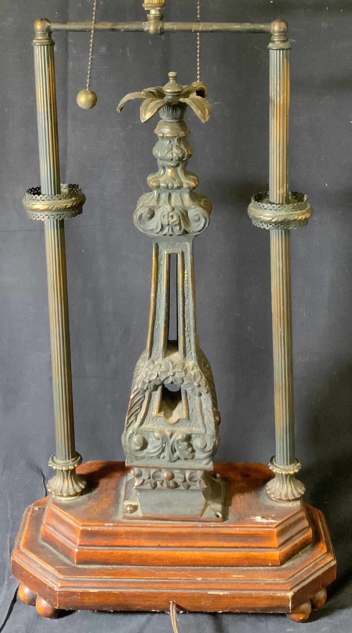 Vintage COLLECTION FRANCAISE Table Lamp: Vintage COLLECTION FRANCAISE Lamp, inscription reads ‘Collection FRANCAISE Made in USA’, measures 35 5/8 inches tall x 12 1/4 inches at widest point, some surface wear and chipping and cracking to