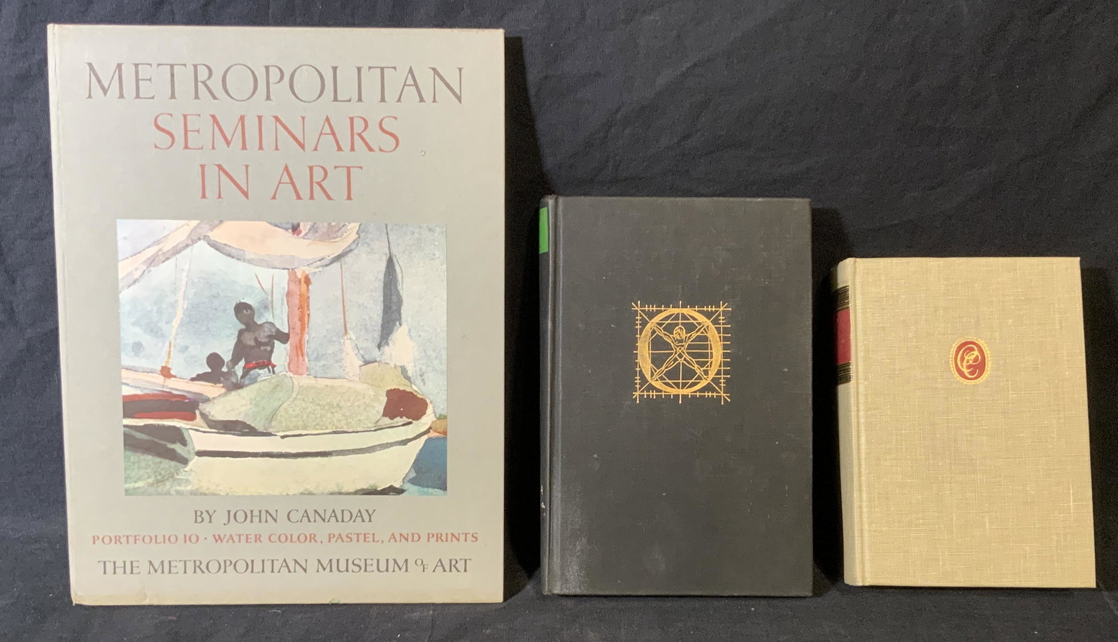 Group Lot 3 Books on Art & Philosophy: Group lot 3 books on art and philosophy, titles include ‘Metropolitan Seminars in Art by John Canaday’ ‘Artists on Art Compiled and Edited by Robert Goldwater and Marco Treves’ and ‘Aristotl