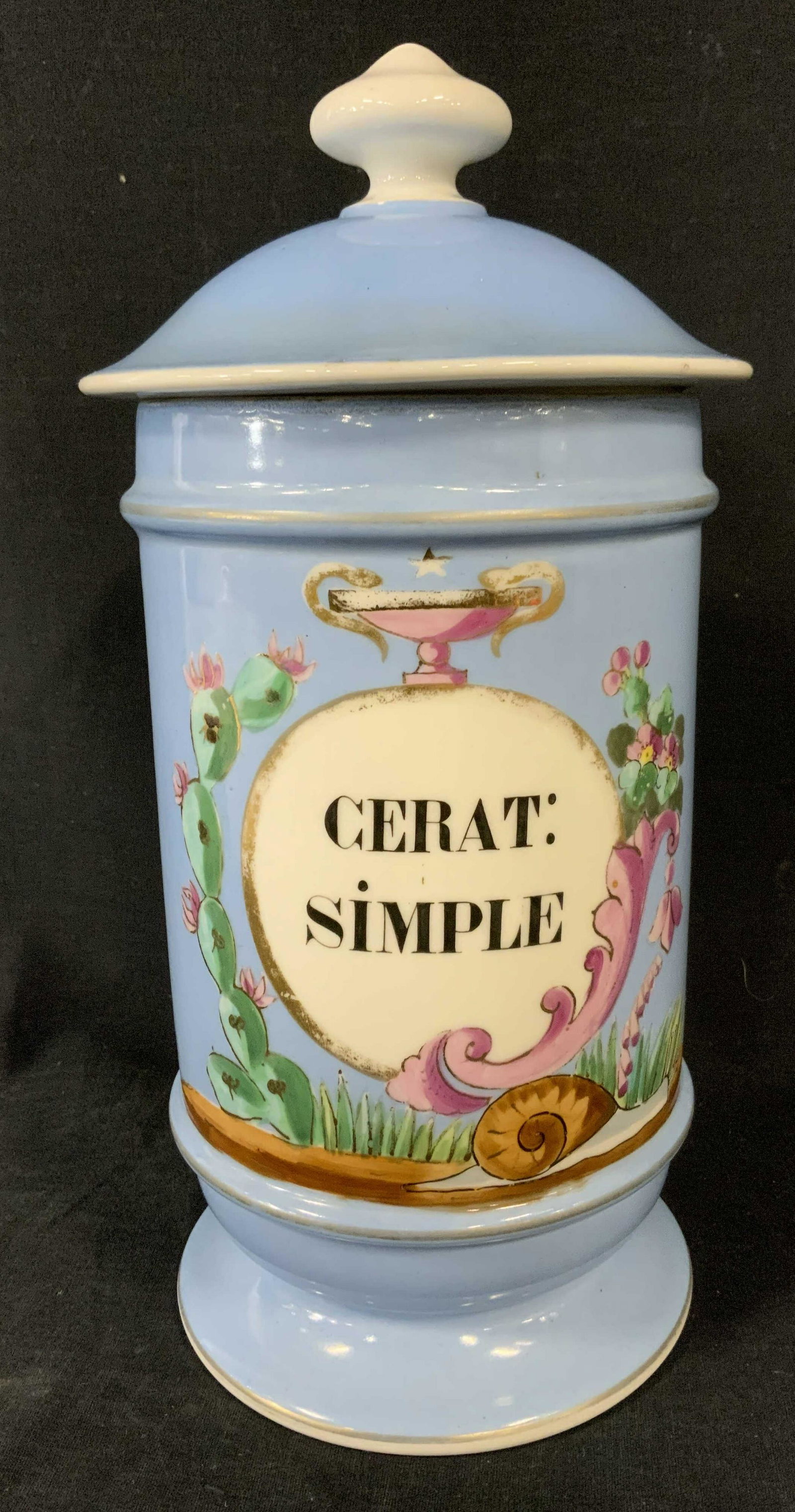 Vintage Ceramic French Apothecary Jar: Vintage Ceramic French Apothecary Jar. Collectible, tableware, tabletop accesories, kitchenware