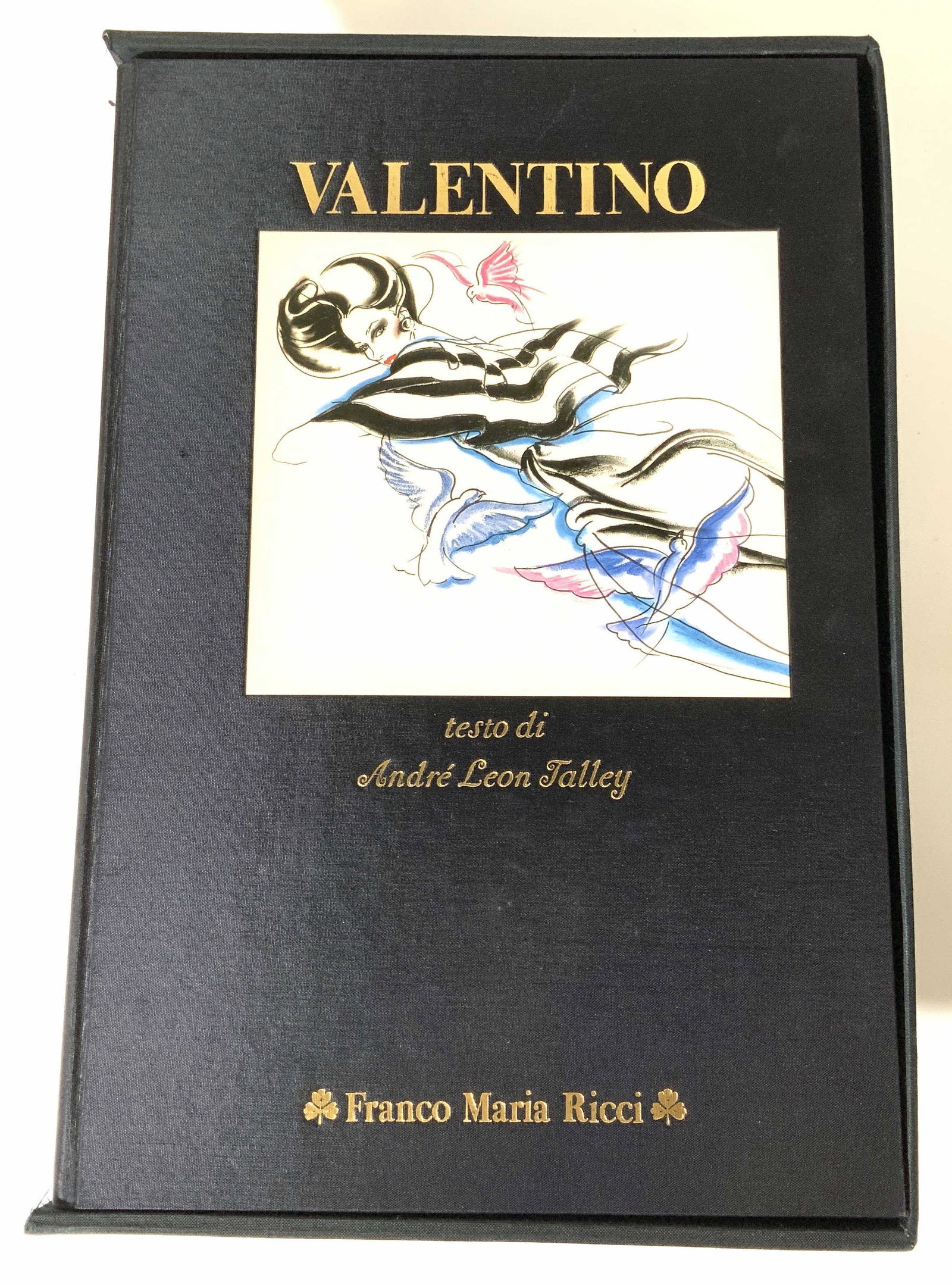 Signed VALENTINO, c. ‘82 A.L. Tally Fashion Book: Collectible Valentino book by Andre Leon Talley-copyright 1982-SIGNED BY VALENTINO SEPT 1982. Book in pristine condition, comes in original collector’s box (this has vintage wear). Publisher Franco 