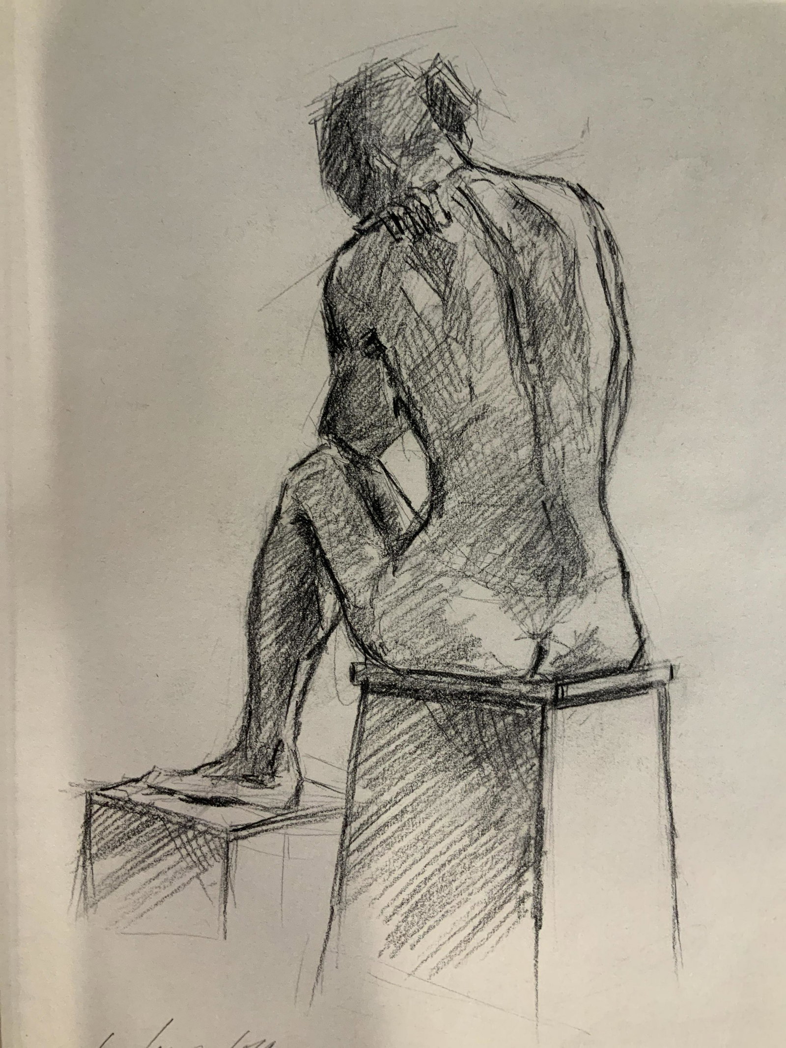 Lot 3 Signed Nude Figural Drawings: Lot 3 Signed Figural Drawings on paper, signatures illegible but may possibly read ‘Ben Newman 79’, nude women in varying positions, smallest drawing measures 10 x 18 1/8 inches, reclining nude me