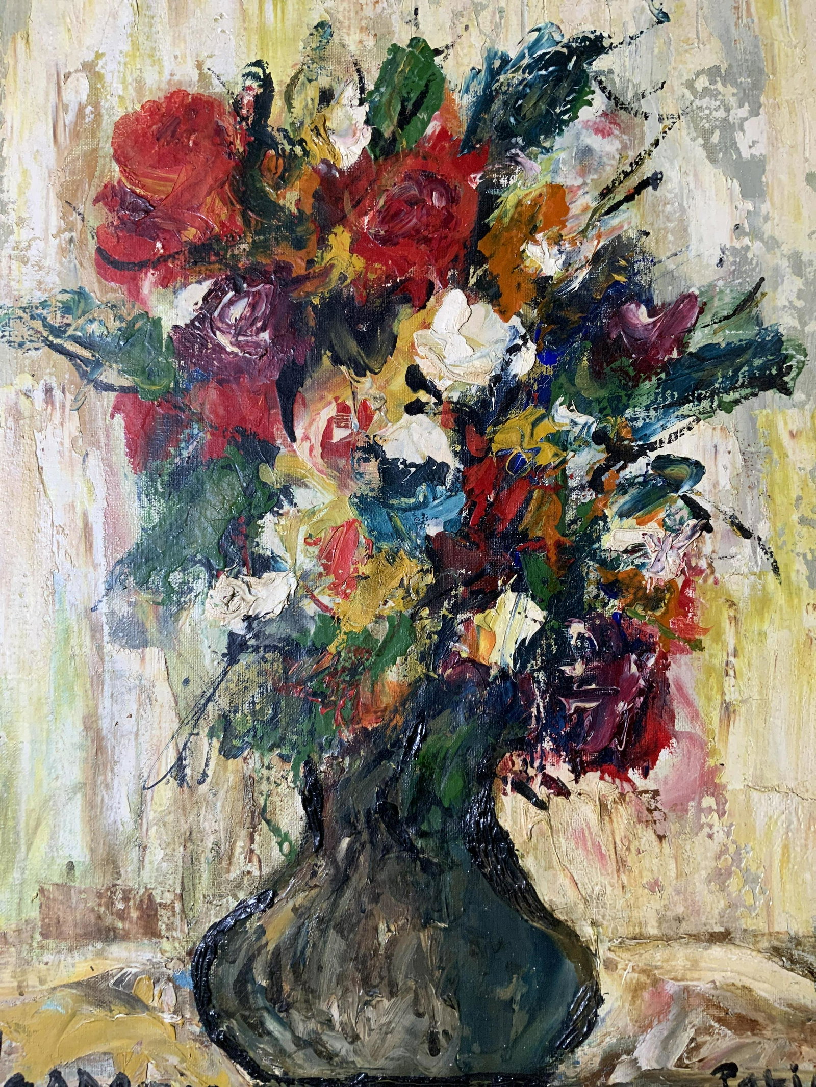 GEORGES VASSEUR Signed Oil Painting Artwork: GEORGES VASSEUR Signed Oil Painting, signature to lower left reads ‘G Vasseur’, inscription to lower right reads ‘Paris’, inscription to reverse reads ‘Fleur de Paris’, subject a vase of f