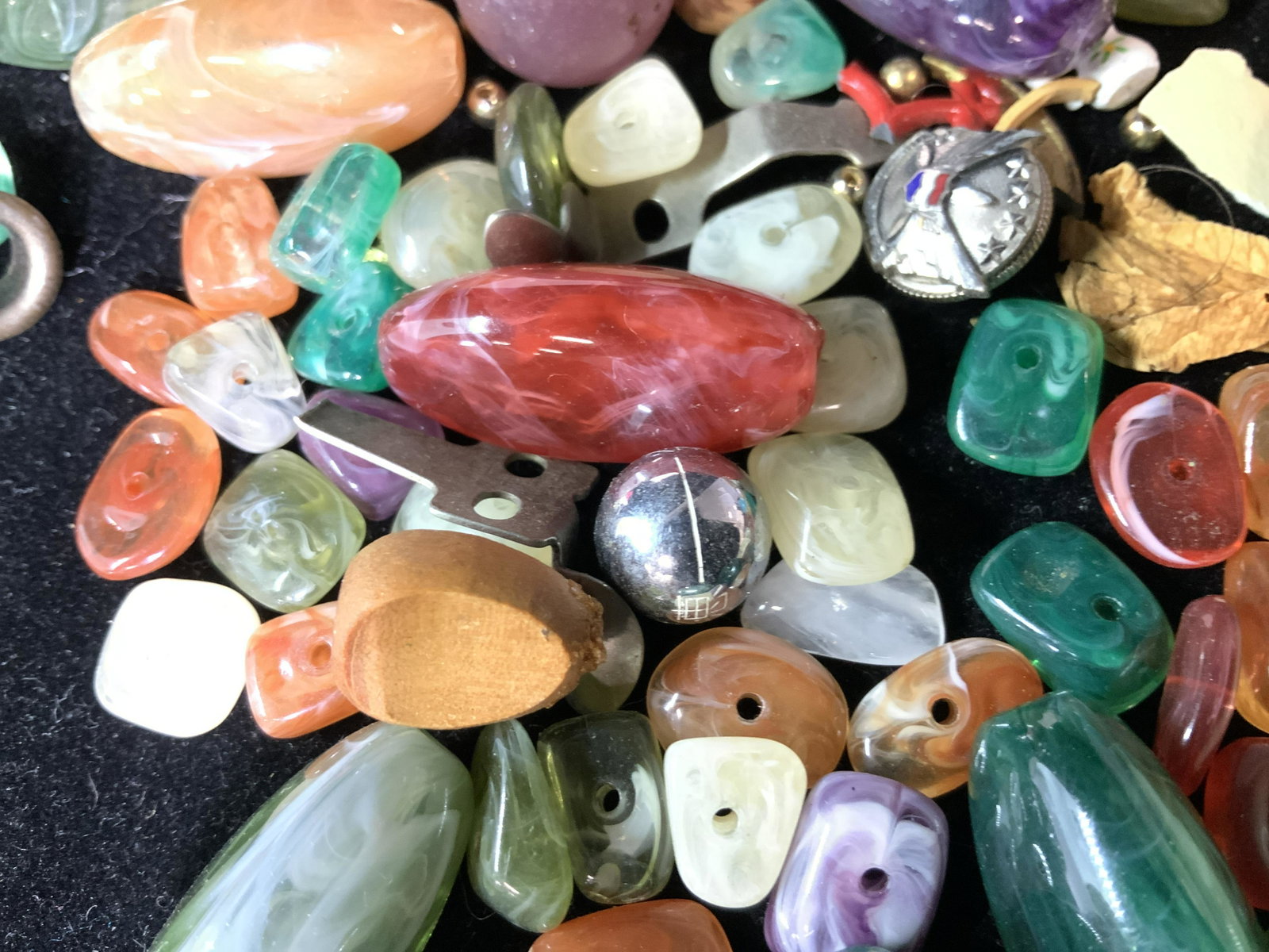 Jewelers Lot, Beads Cabochons & Accessories: Pieces for jewelry making or for crafts. Lot includes colorful variety of resin stones, beads, shells. Up cycle, arts and crafts, beads, Resin Stones, Cabochons, Jewelry Making, Gem Collection, collec
