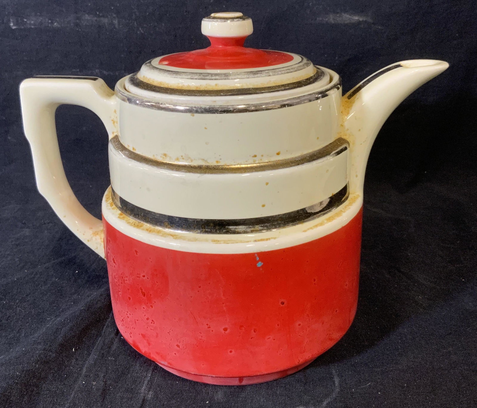 Vintage HALLS Ceramic Pitcher: Vintage ceramic pitcher. Underside reads as HALLS SUPERIOR QUALITY KITCHENWARE, MADE IN USA. Wear is consistent with age and use. Property of multi generation Brooklyn collector’s estate. Approx. 8H