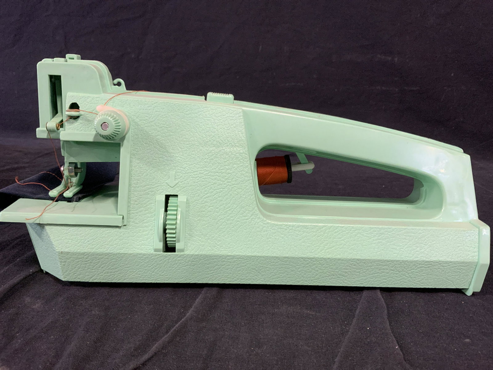 Vintage SUPER STITCH Portable Sewing Machine: Vintage electronic sewing machine. Includes original box, and instructions. Label on box reads as THE FABULOUS SUPER STITCH, sewing machine reads as 1973 SOUTHBURY MFG CORP, MADE IN USA. Sewing machin