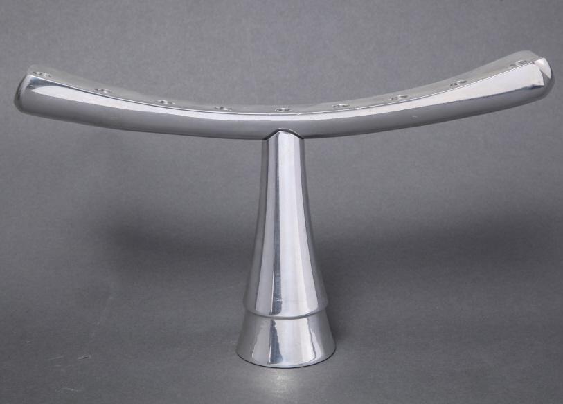 NAMBE MARYLIN DAVIDSON Metal Menorah: Underside of piece is marked NAMBE MARYLIN DAVIDSON. Piece is silver toned & metal. Piece measures approx 12.5 inches long 7 inches tall. Menorah, metal menorah, judaica menorah, Hebraica, tabletop ac
