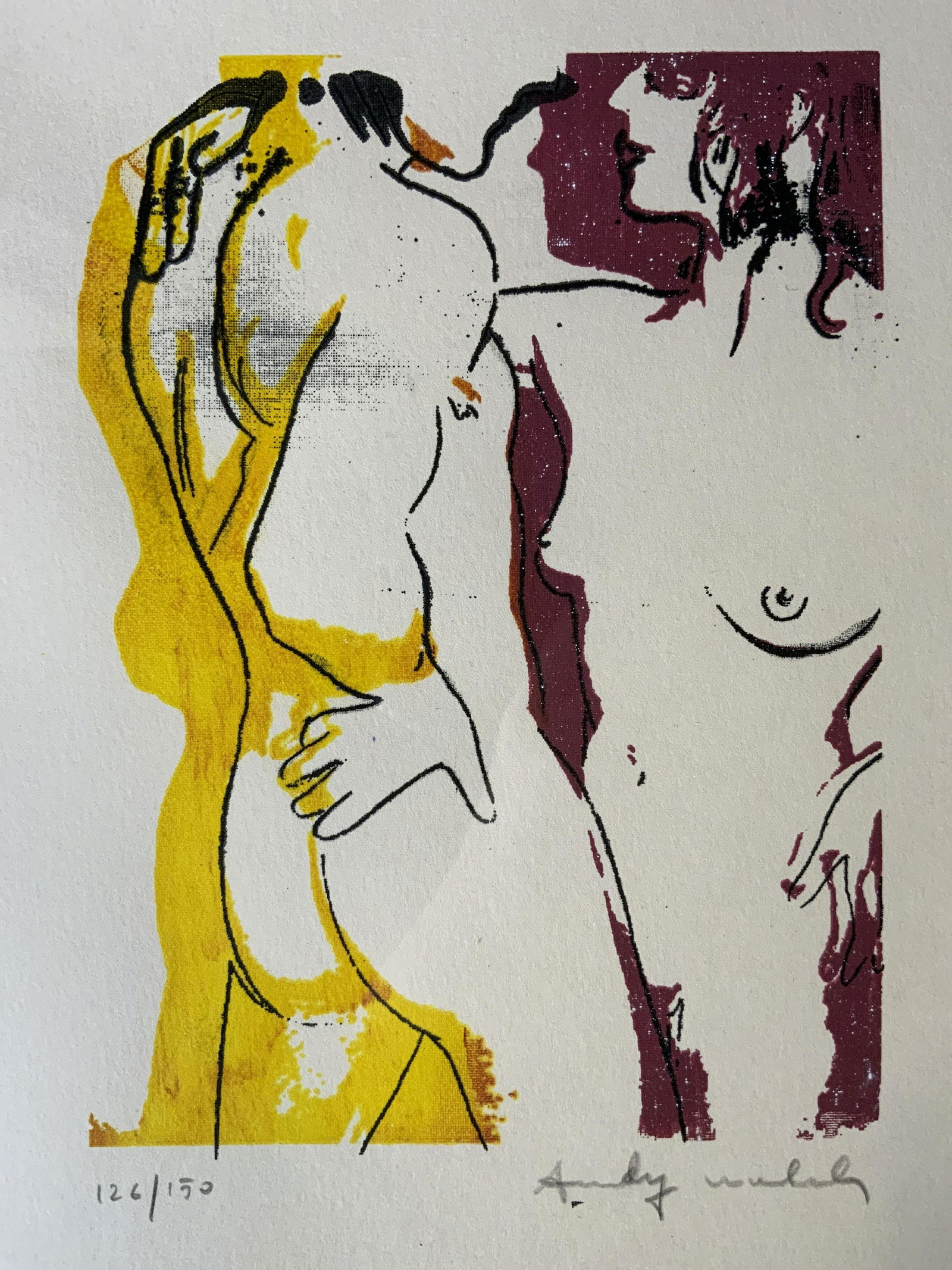 ANDY WARHOL Signed Ltd Ed Lithograph, Artwork: ANDY WARHOL(1928-1987)Signed Ltd Ed Lithograph, signature to lower right reads ‘Andy Warhol’, edition to lower left reads ‘126/150’, inscription to reverse partially illegible, reads ‘Warhol