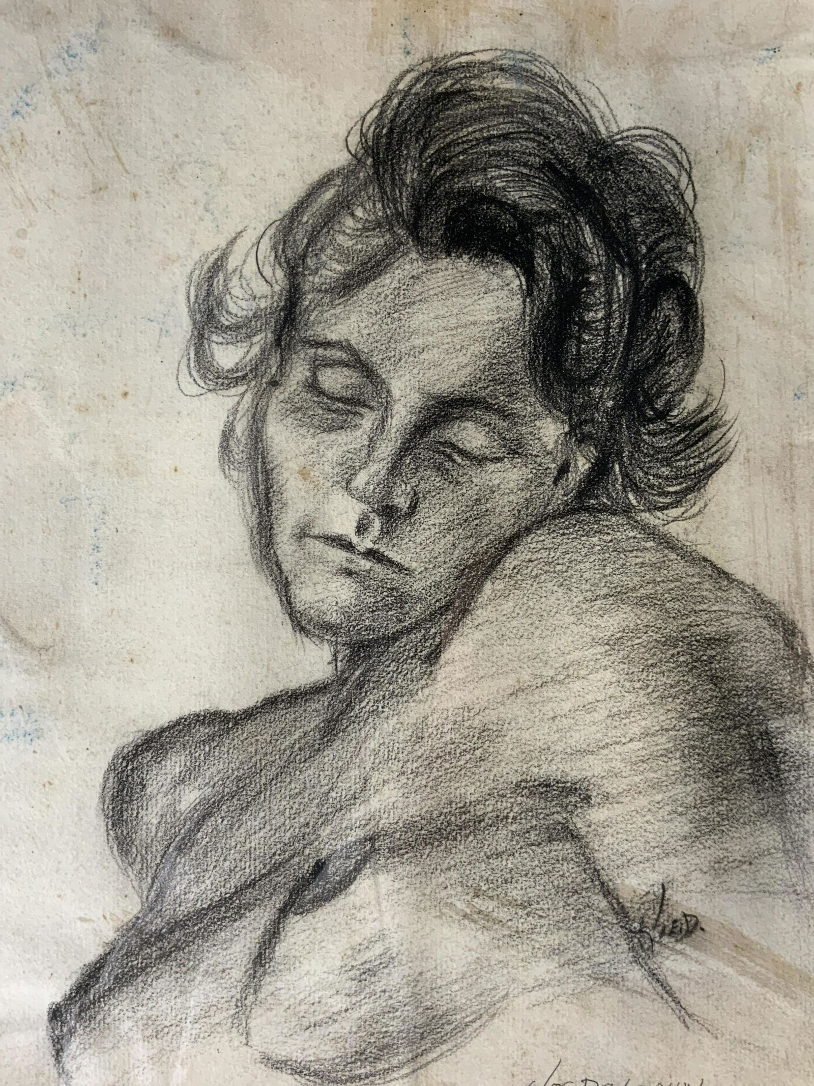 Signed Pencil Drawing Attributed to JOSEPH DELANEY: Signed Pencil Drawing Attributed to JOSEPH DELANEY, signature to lower right reads ‘Jos Delaney’, Please Note: All lots that do not carry established documented provenance nor any past record of a