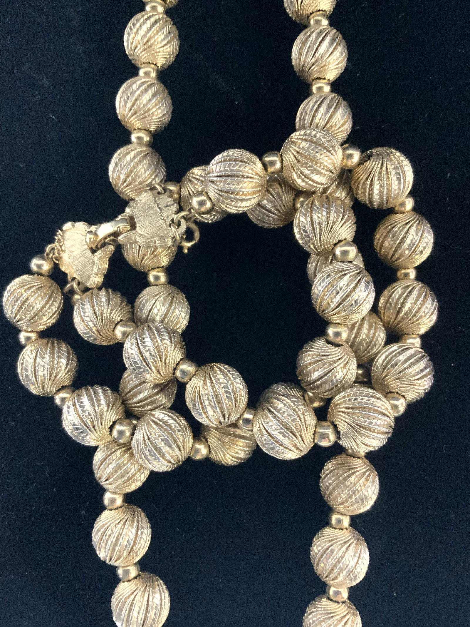 MONET Retro Gold Tone Jewelry Set: Necklace and Bracelet Set, Repeating Embossed Ball beads. Signed Monet clasps on both. Necklace 14 in. Bracelet 3 in. Vintage Jewelry, Fashion Jewelry, Estate Jewelry, Costume Jewelry, Ladies Wearable