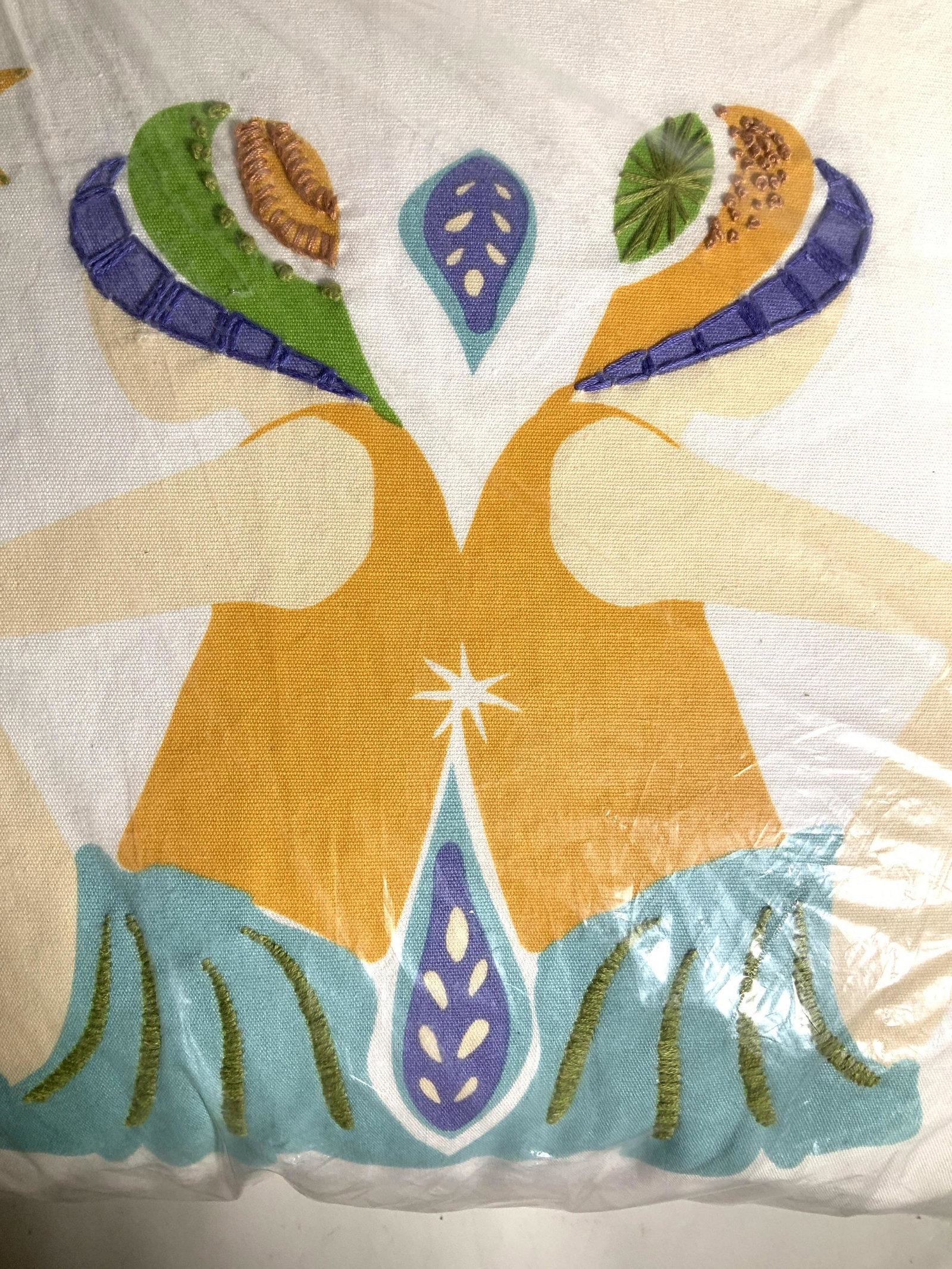 Serena & Lily Gemini Zodiac Pillow, Org Package: Handmade Serena & Lily soft white Cotton astrology pillow for Those born under the star of Gemini. Fill material: Polyester. 18 x 18 in. Original designer tags attached and entrapped in packaged mater