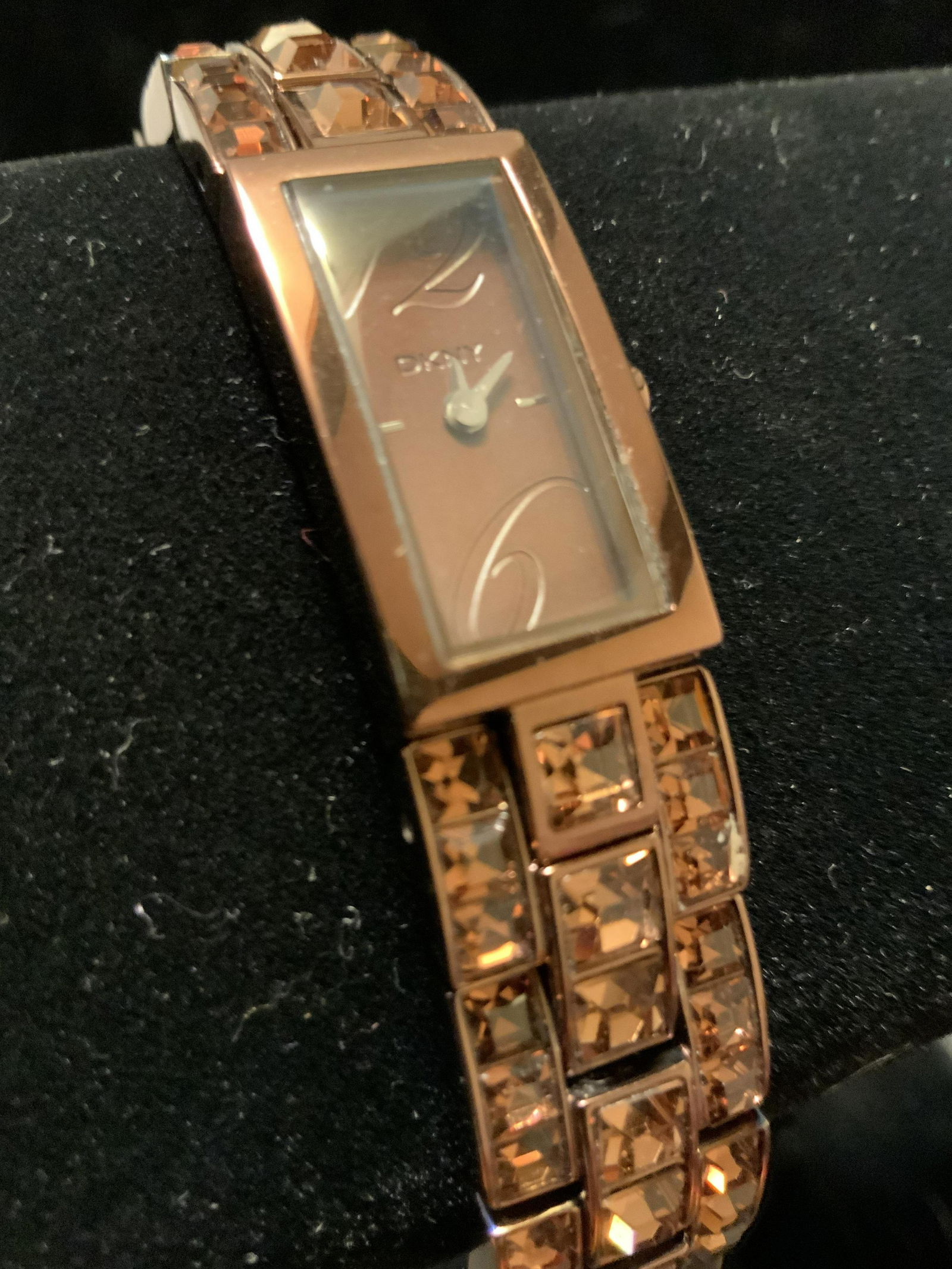 DKNY copper Crystal Designer Bracelet Watch (1 of 10)