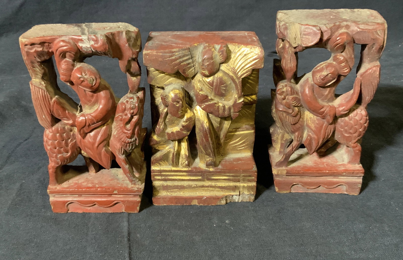 Asian Hand Carved Wood Figurals (1 of 5)