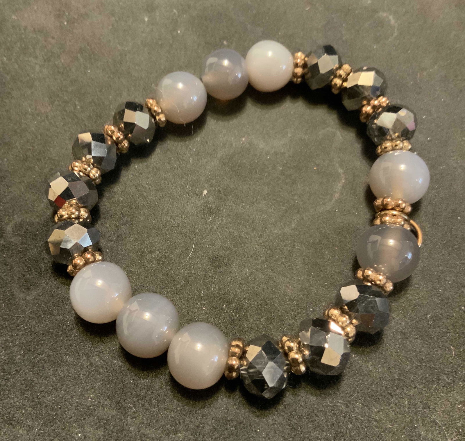 Polished natural Stone Bead Bracelet Jewelry (1 of 8)