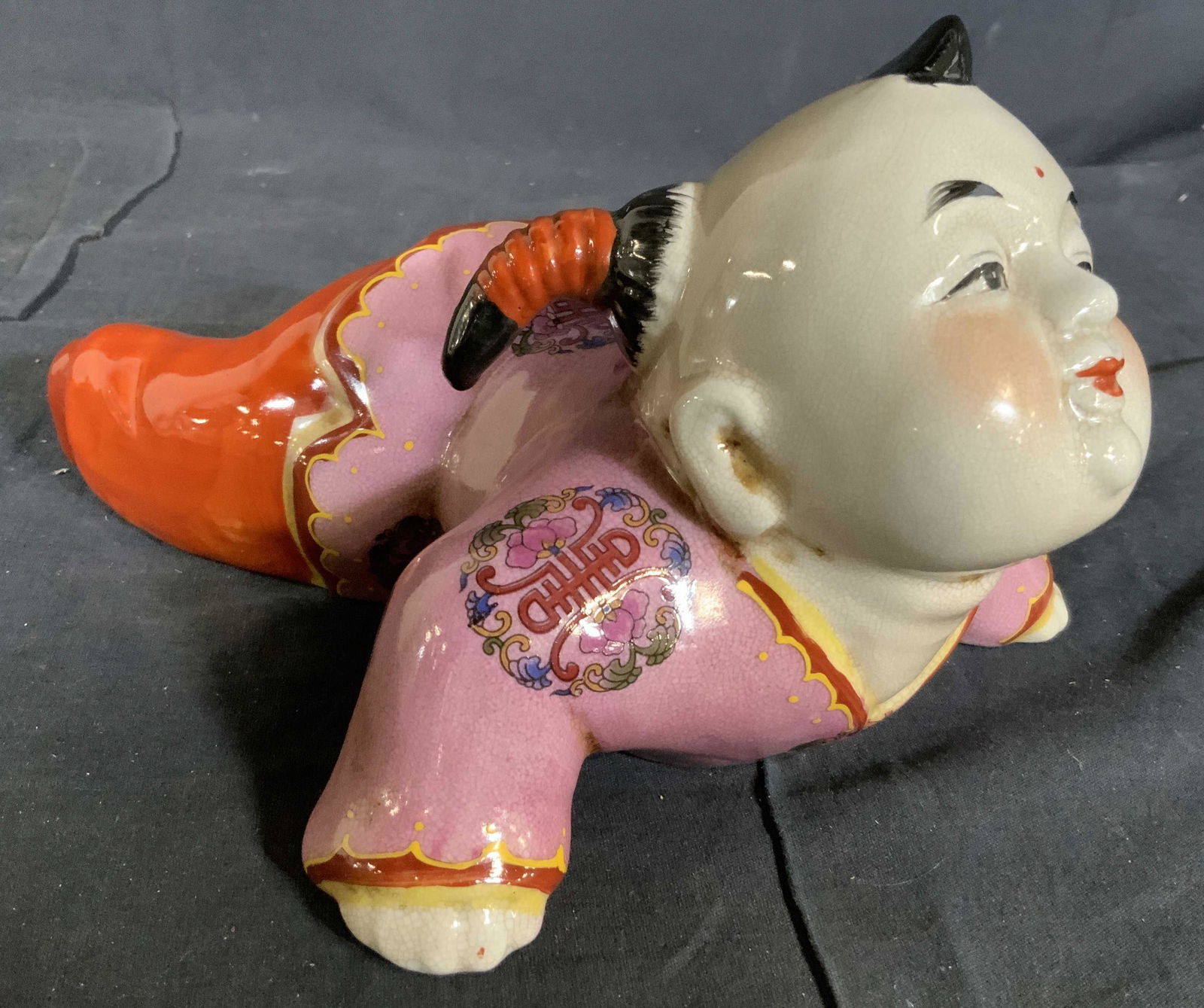 Asian Ceramic Crawling Infant Figural (1 of 12)