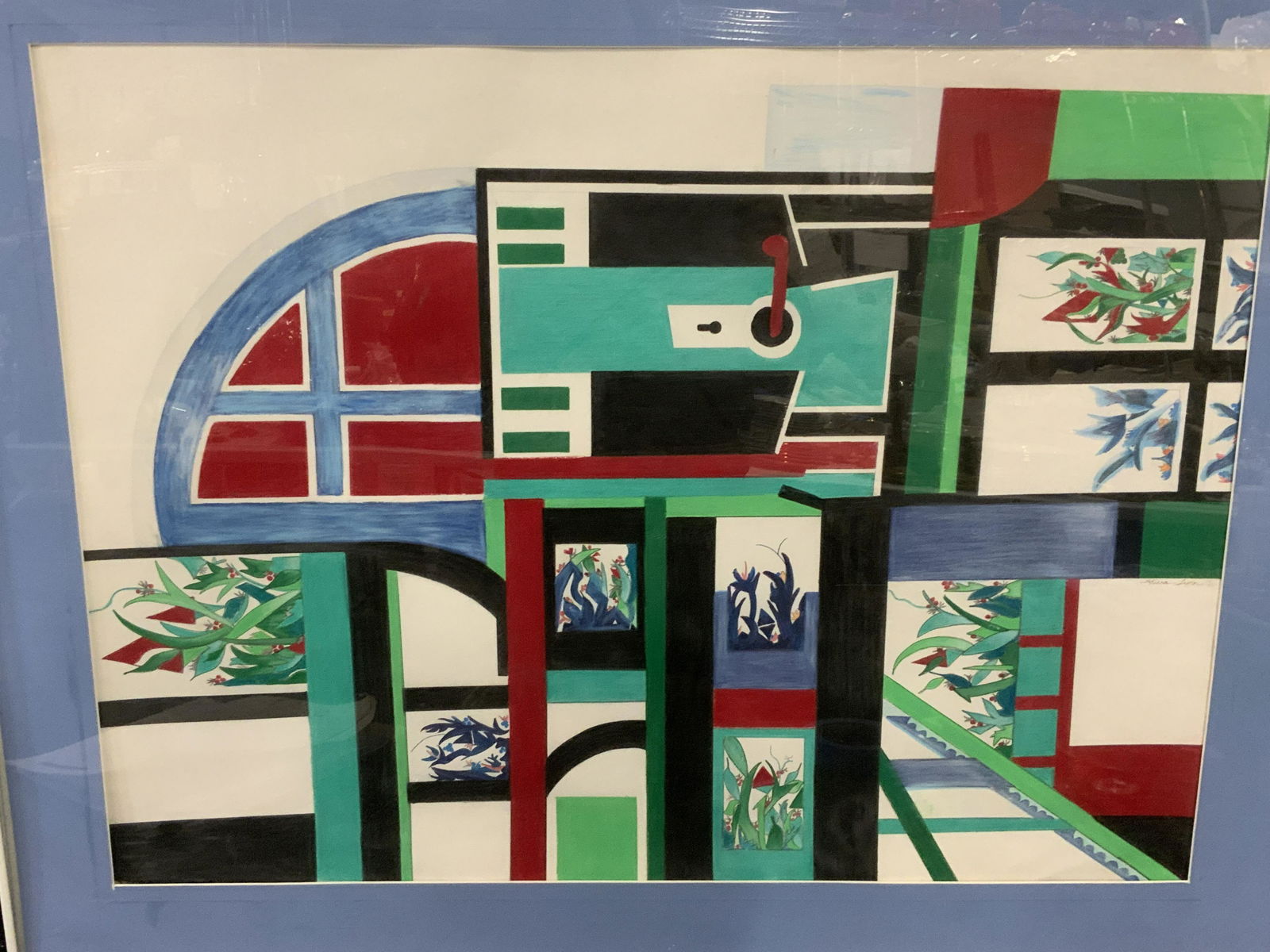 ALICIA LYNN Signed Abstract Geometric Watercolor (1 of 9)