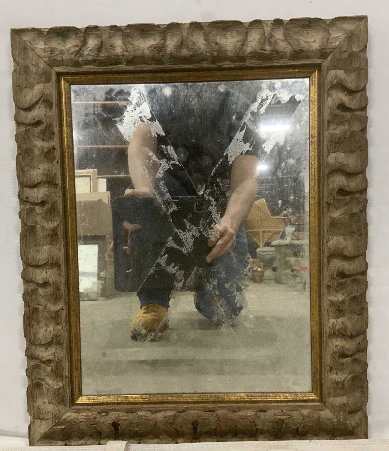 Vintage  Wood Framed Mirror (1 of 5)