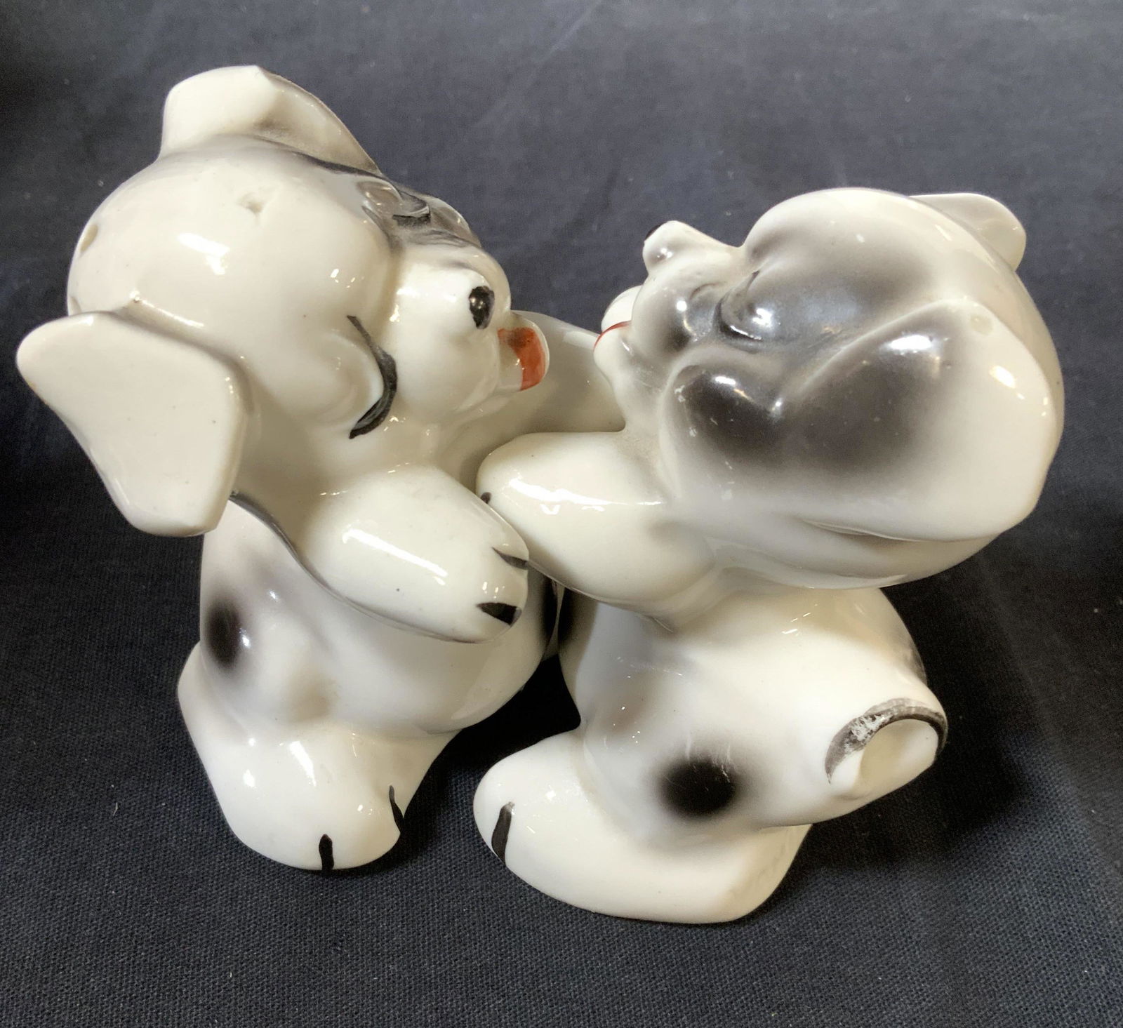Pair Ceramic Puppy Dog Salt & Pepper Shakers, 1940 (1 of 6)