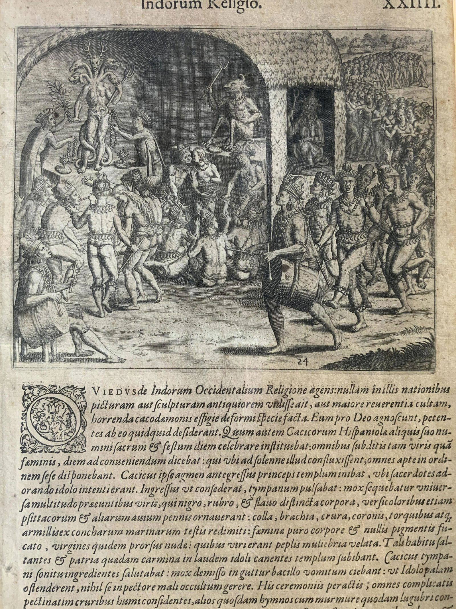 THEODOR DE BRY Native Religion Engraving (1 of 6)