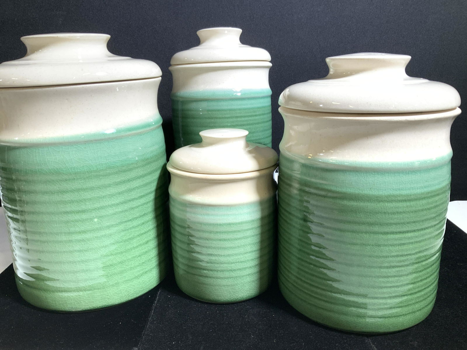 Set 4  NORTHWIND Jars Stoneware, Canada (1 of 6)