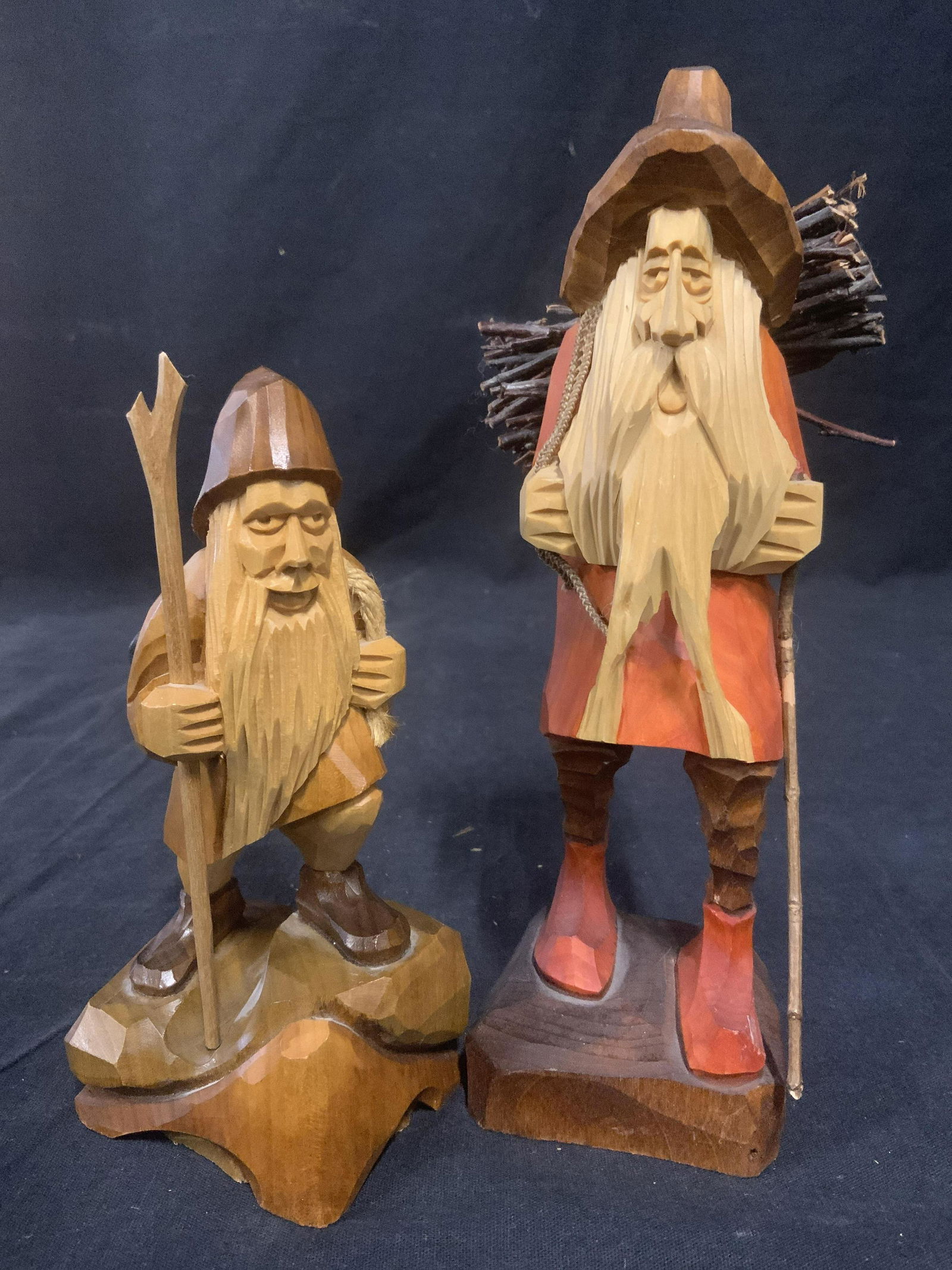 Lot 2 Hand Carved Wooden Figures (1 of 7)