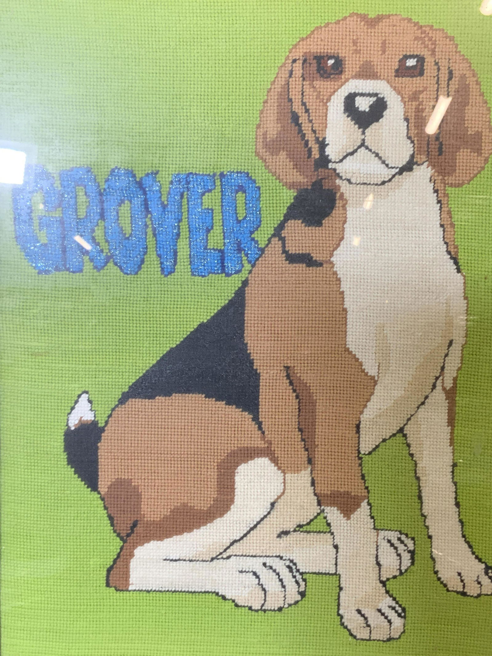 Framed Needlepoint Beagle Artwork (1 of 8)