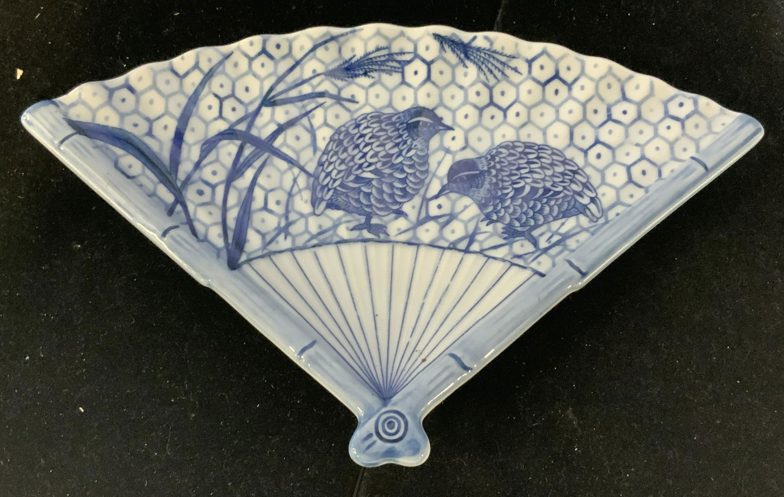 Porcelain Asian Fan Shape Trinket Dish (1 of 5)