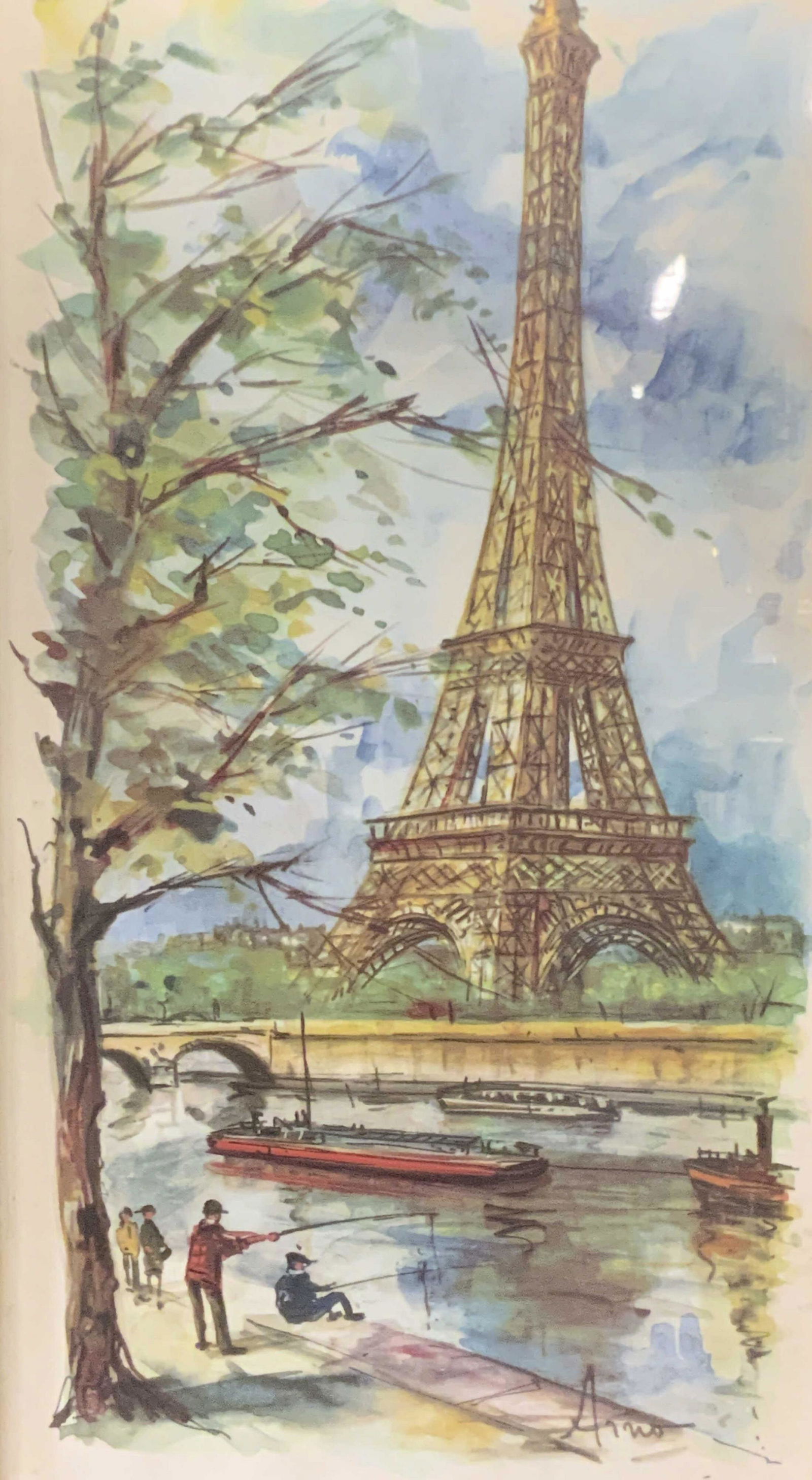 Signed Offset Lithograph of The Eiffel Tower (1 of 8)