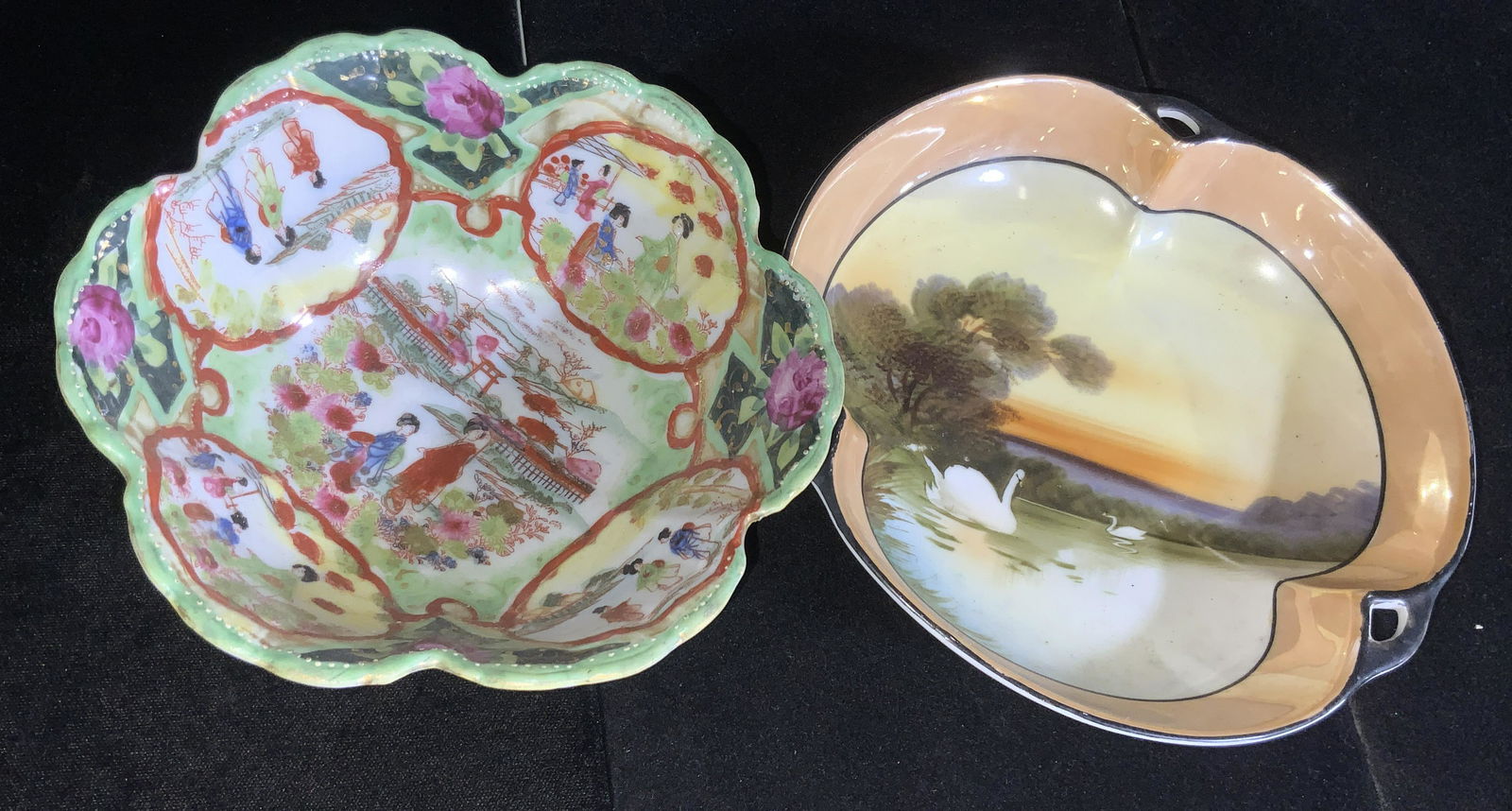 Lot 2 Hand Painted Asian Porcelain Bowls (1 of 10)