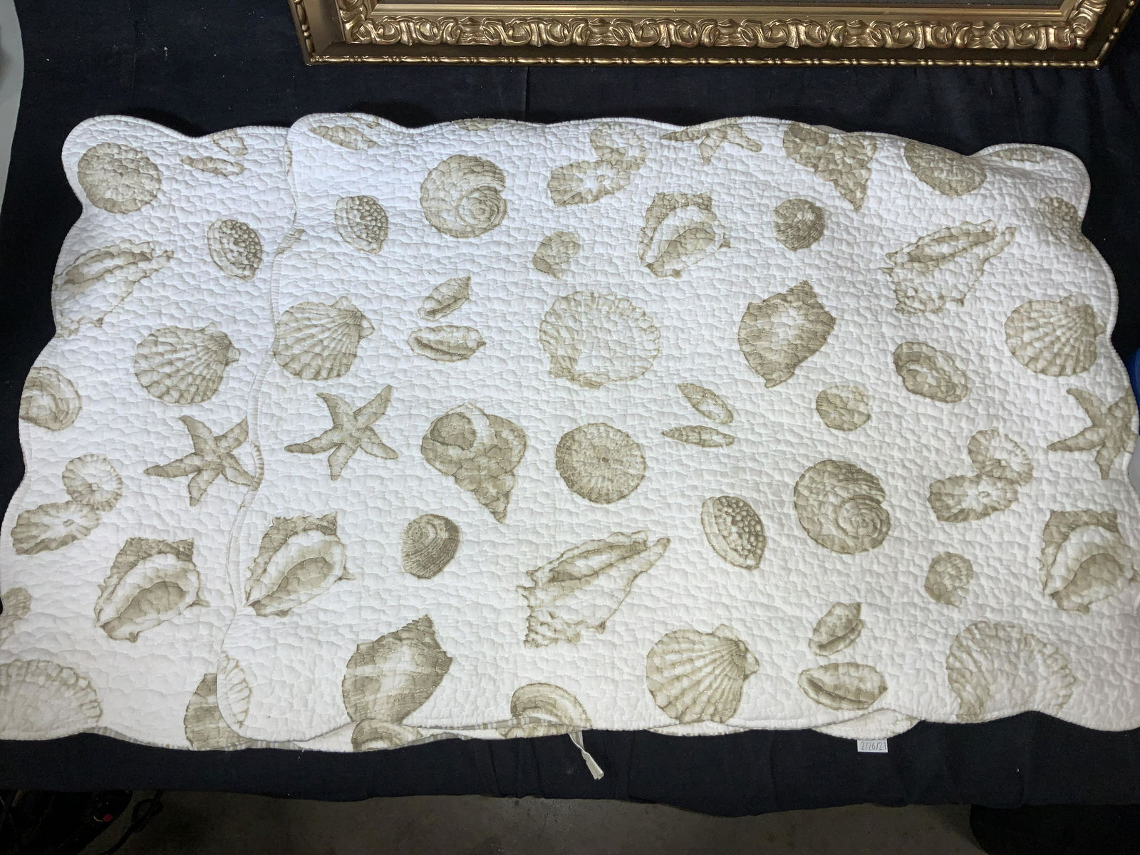 Pair Quilted Cotton Seashell Standard/ Queen Shams (1 of 6)