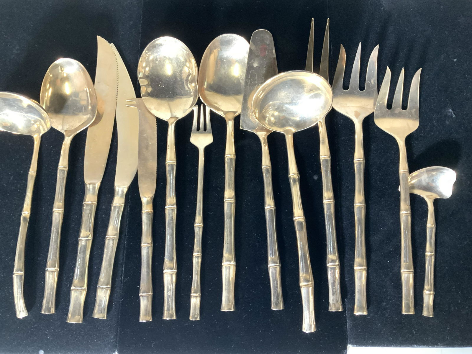 Bamboo Style Gold Tn Flatware Service 12, 182 pcs (1 of 16)