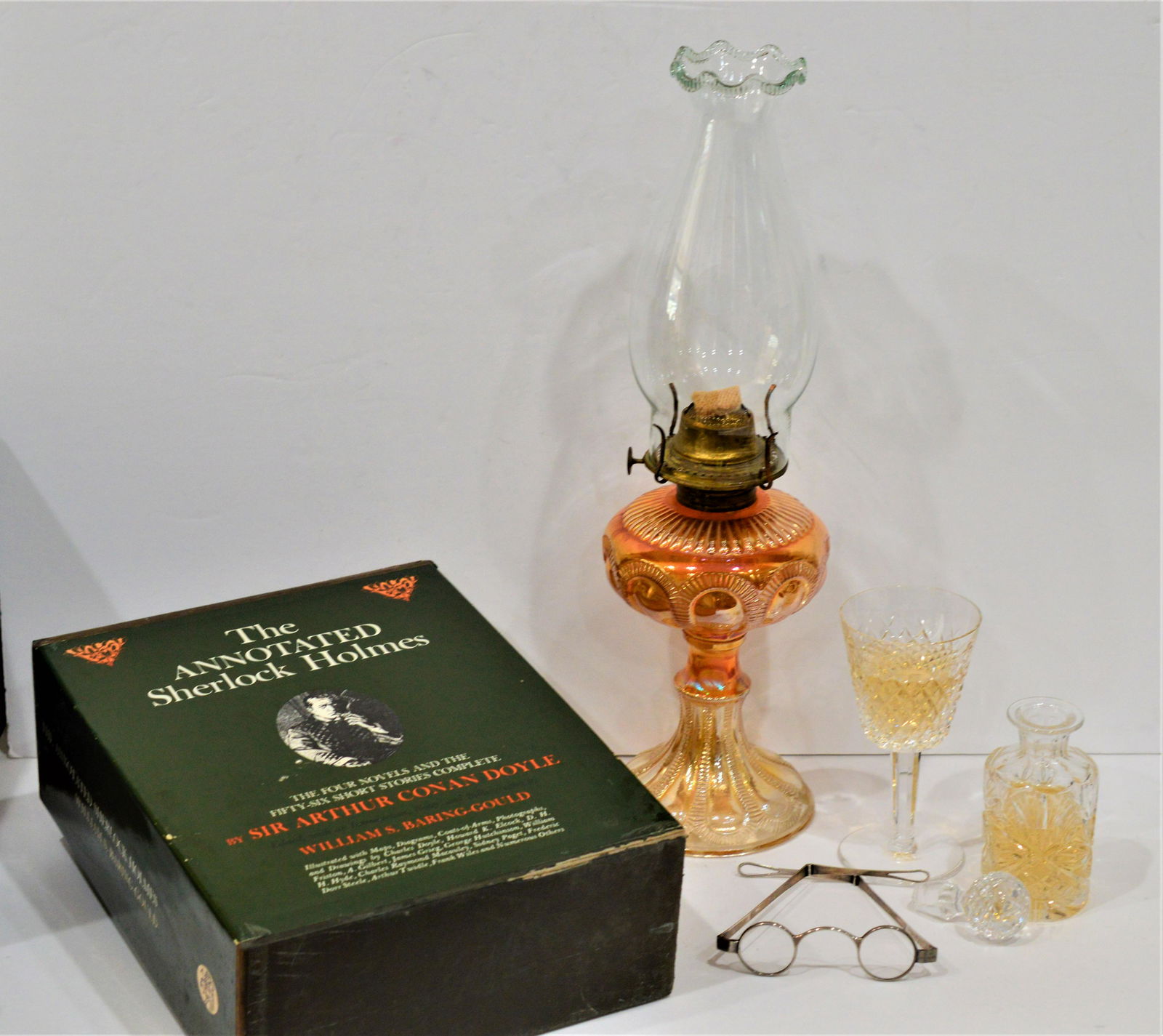 Gentleman's Tabletop Vignette w/ Vintage Book Sets (1 of 5)