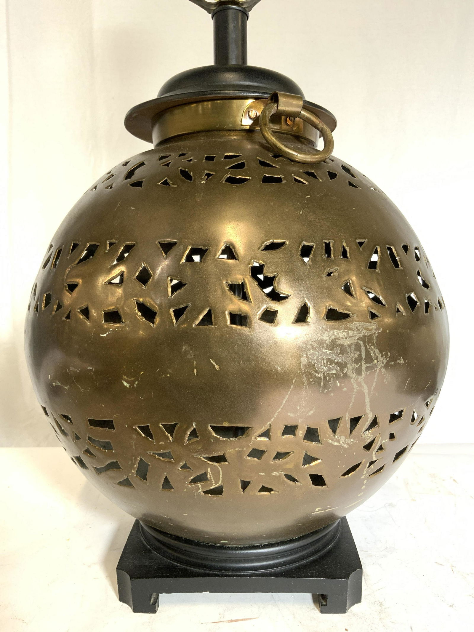 Metal Table Lamp W Pierced Detail (1 of 8)