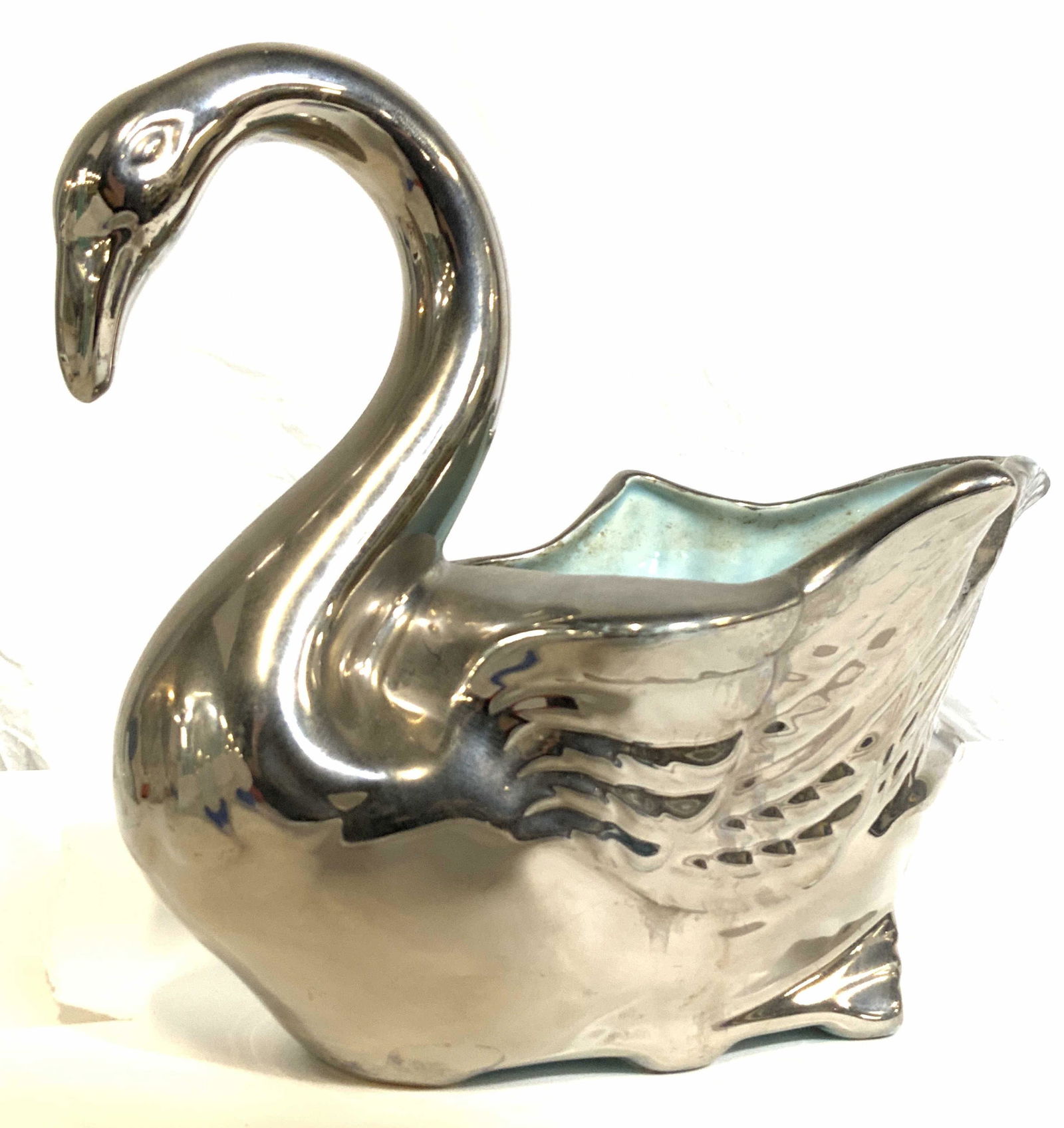 Metallic Ceramic Swam Form Tabletop Vessel (1 of 9)