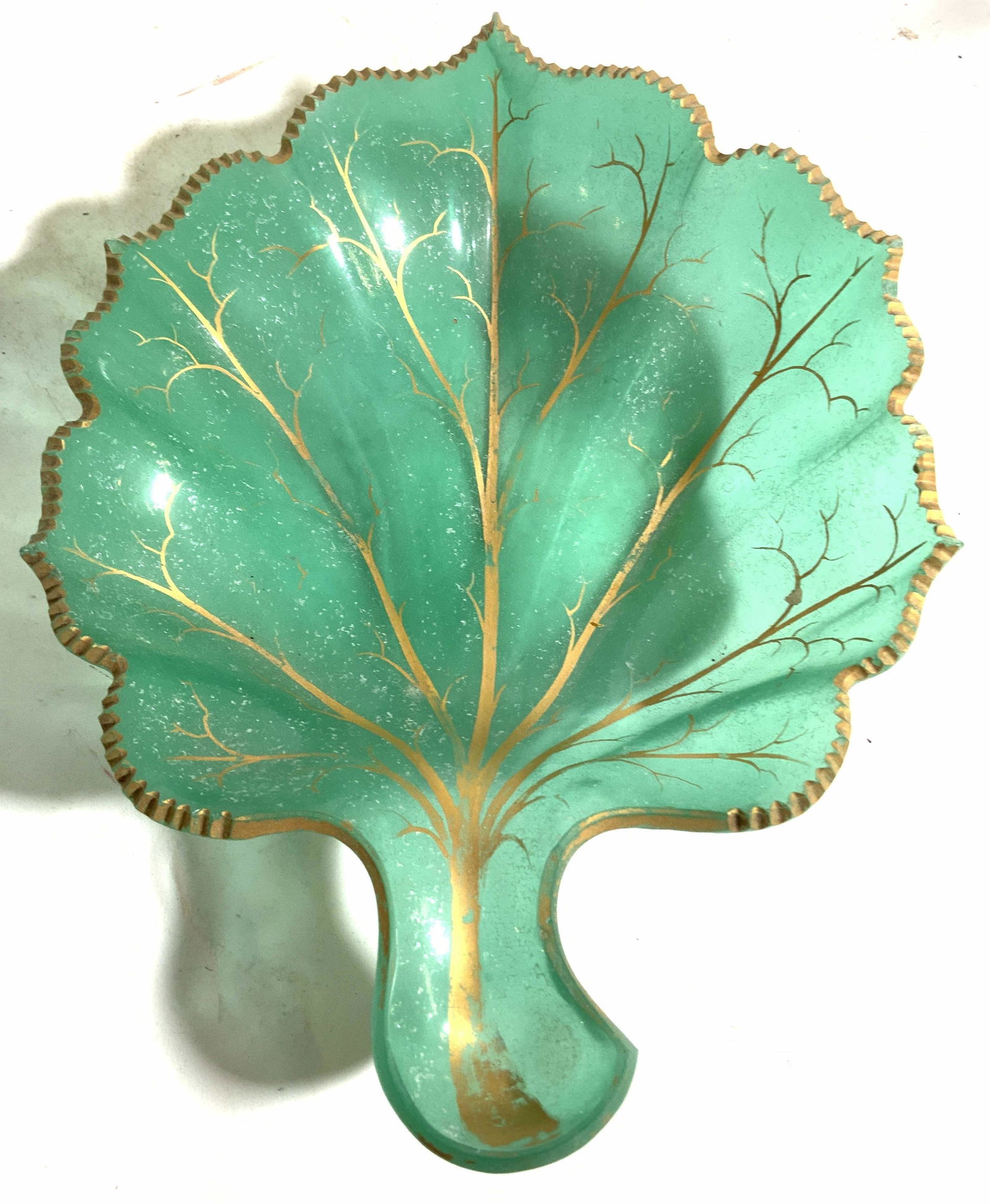 Opaline Art Glass Leaf Bowl (1 of 8)