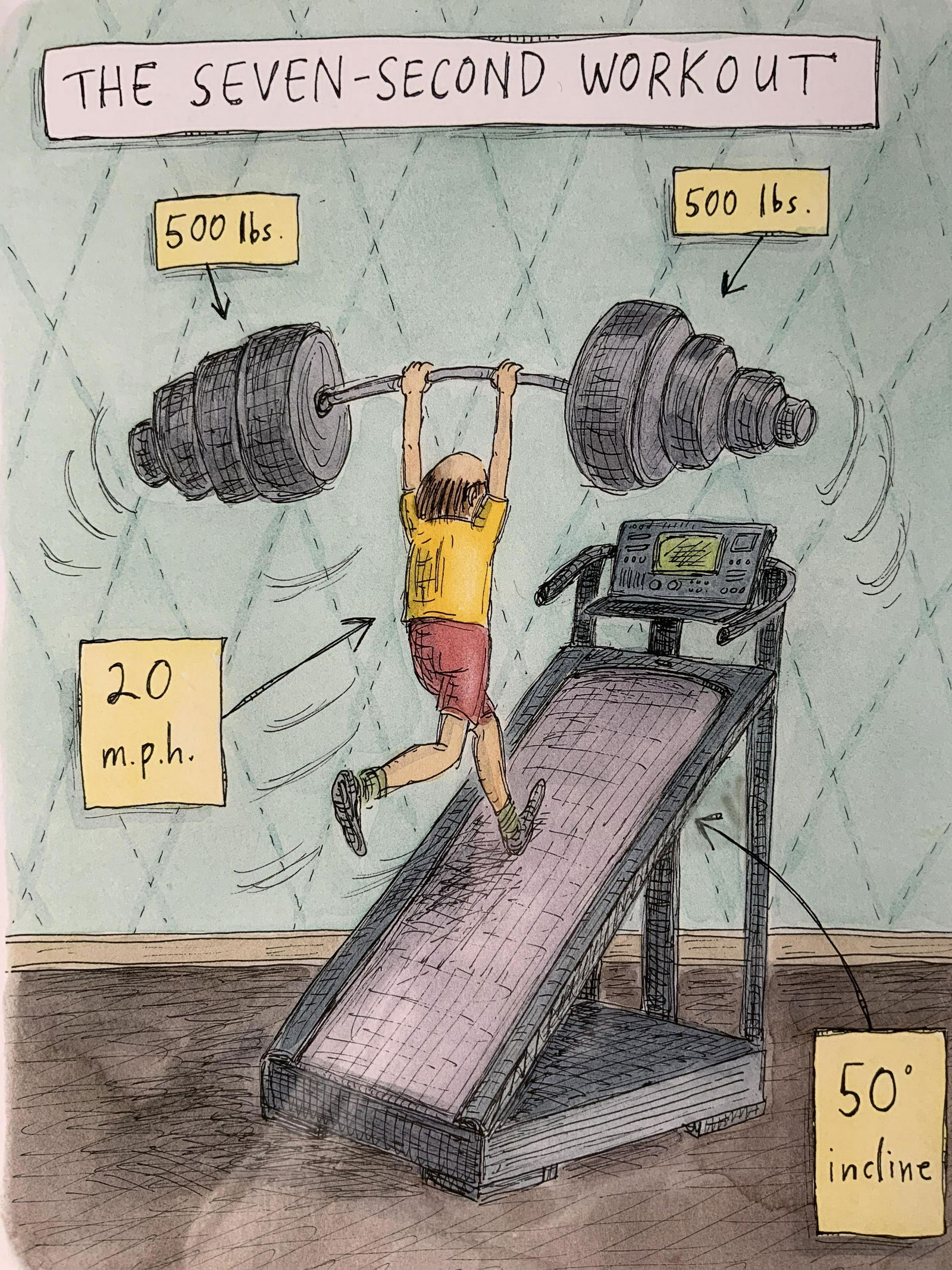 ROZ CHAST 7 Second Workout Offset Lithograph (1 of 5)