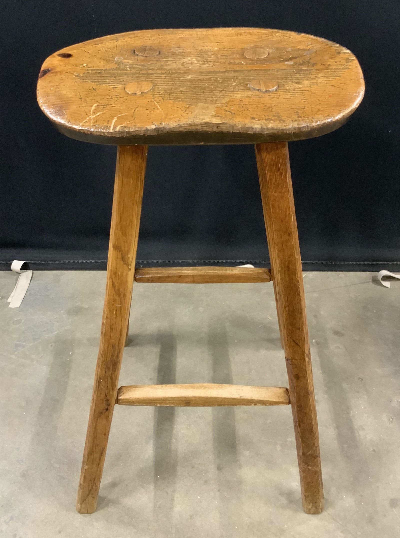 Vintage Wood Counter Stool (1 of 9)