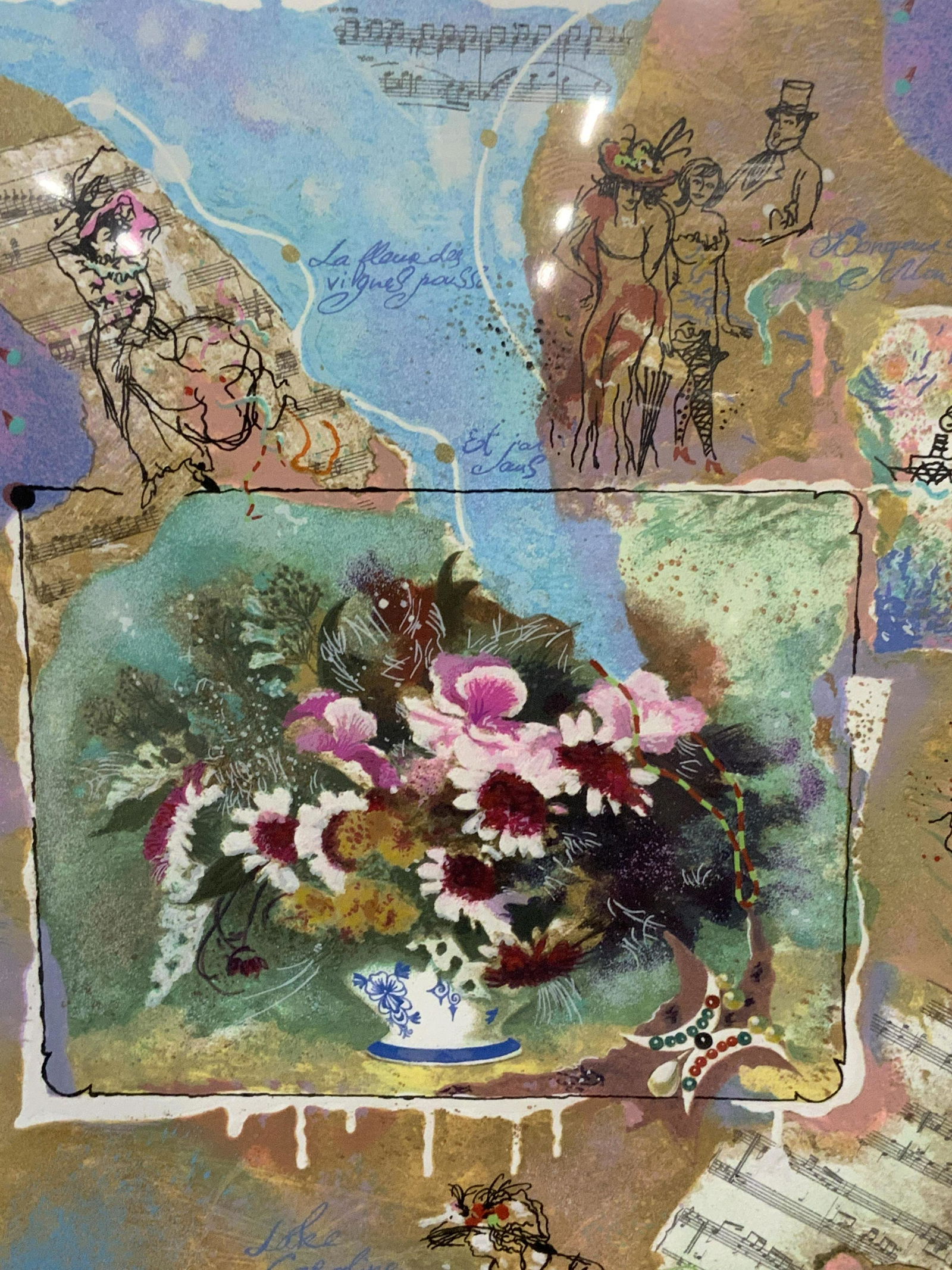 Signed Collage Style Embossed Lithograph (1 of 9)