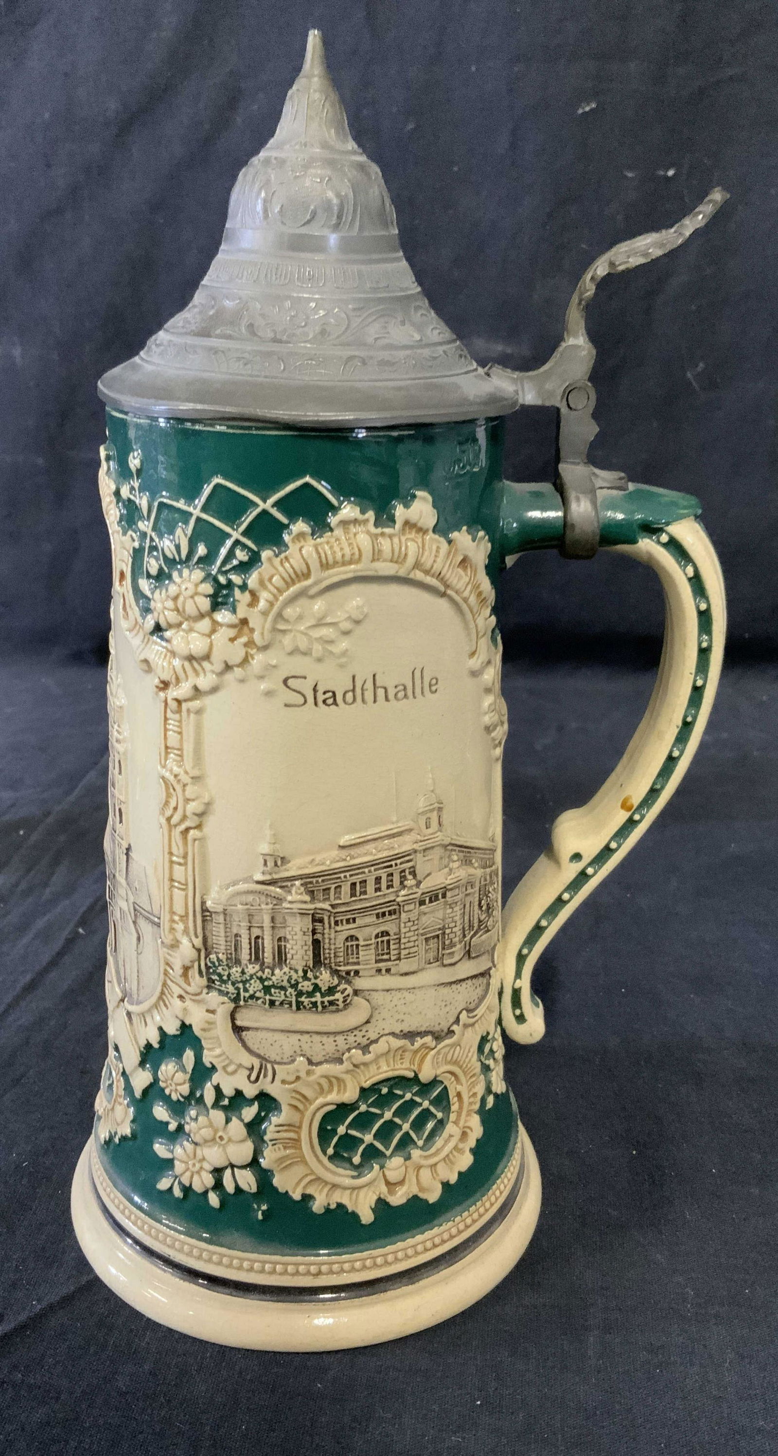 Hand Painted Stein w/ Pewter Lid (1 of 8)