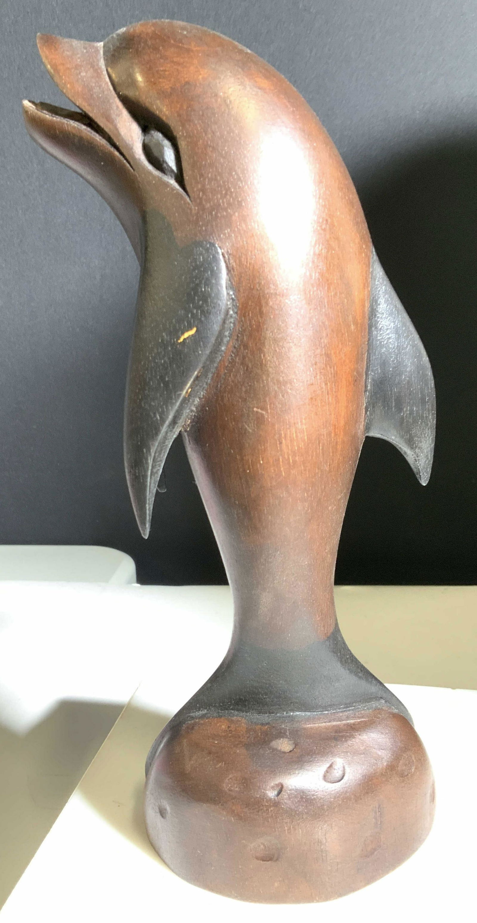 Carved Wood Dolphin Sculpture (1 of 5)