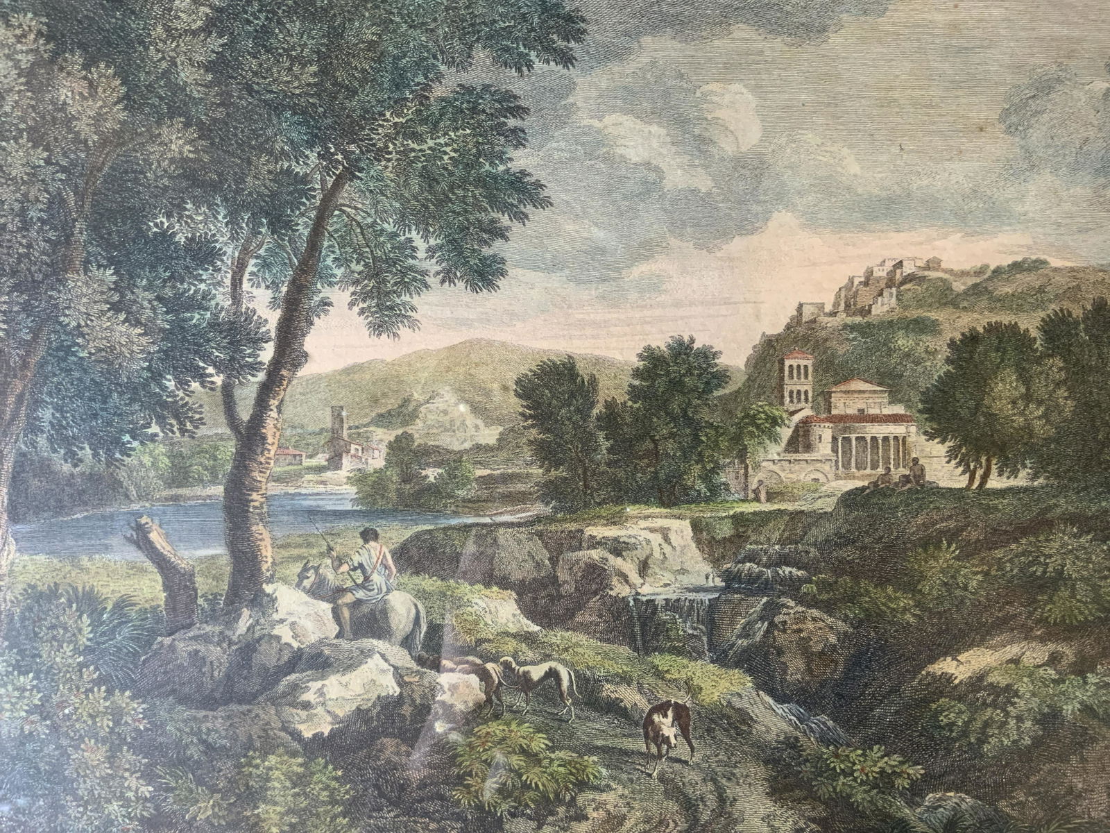 FRANCOIS VIVARES Etching of Man Leading Dogs (1 of 7)