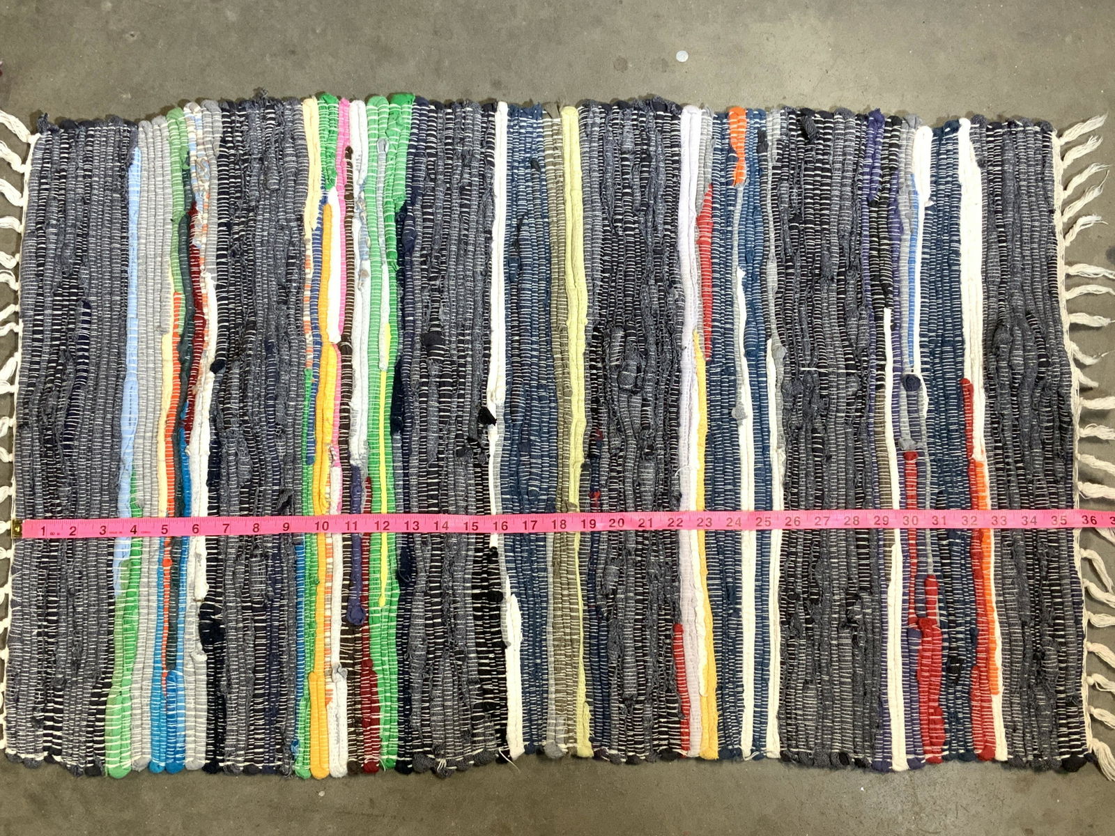 Pair Modern Woven Cotton Vibrant ‘Rag’ Rugs (1 of 8)