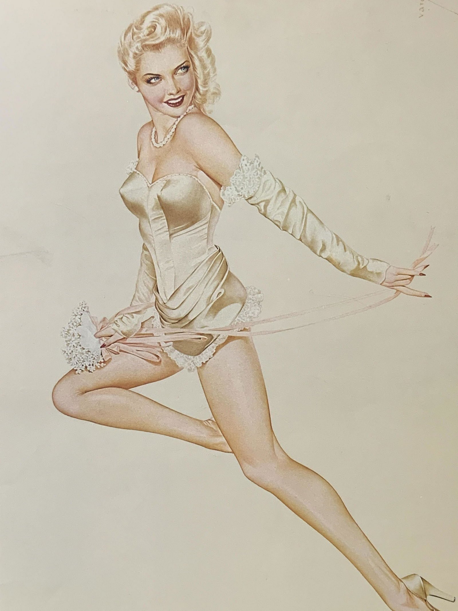 Vintage ALBERTO VARGAS Pin-up Girl Litho & Matting (1 of 9)