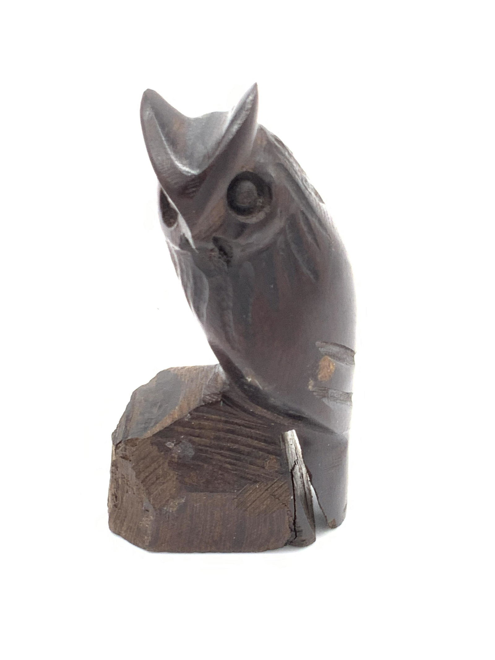 Hand Carved Wooden Owl Form Figural (1 of 8)