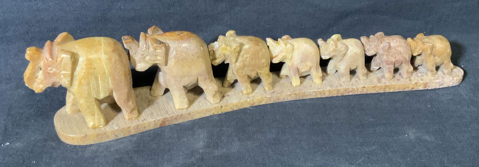 Hand Carved Natural Stone Sculpture of Elephants (1 of 8)