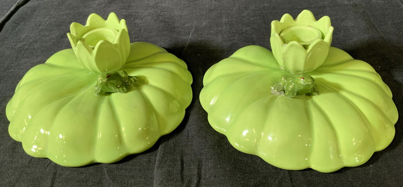 Pair NEE Ceramic Frog Candlesticks (1 of 7)