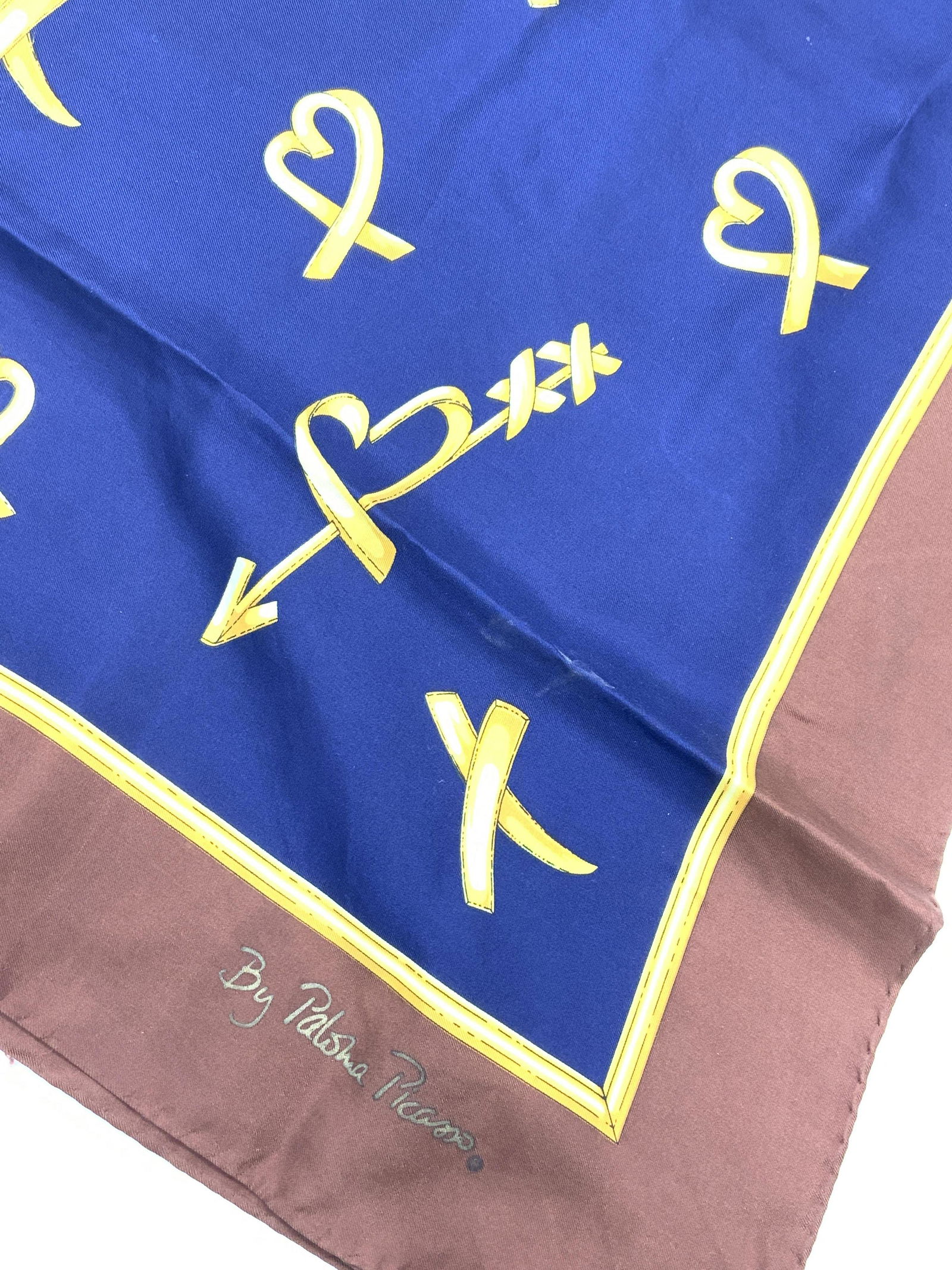 PALOMA PICASSO X & Heart SILK SCARF, ITALY (1 of 7)