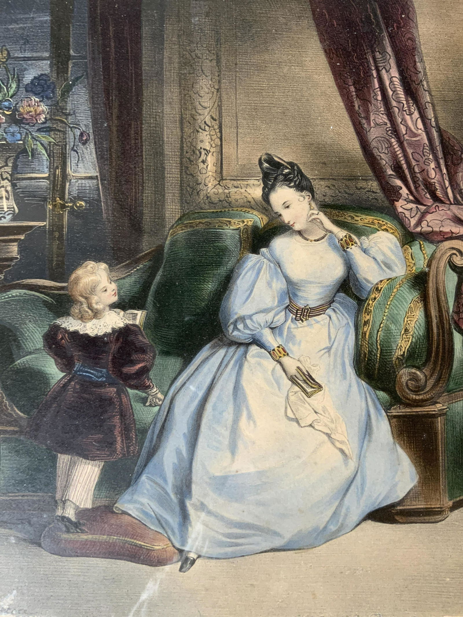 ACHILLE DEVERIA Signed The Lecture Lithograph (1 of 7)