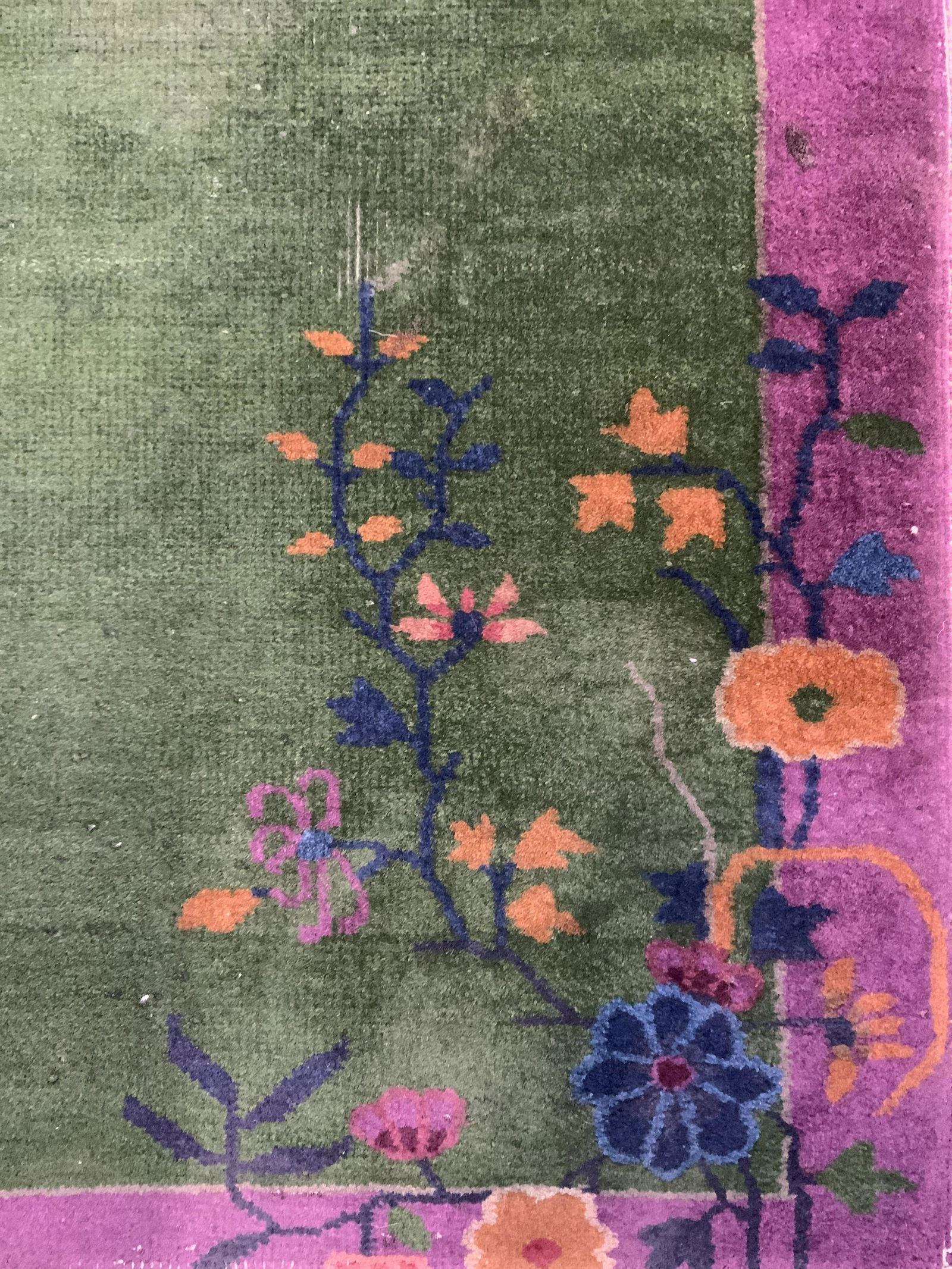 Vintage Handmade Chinese Art Deco Wool Rug (1 of 10)